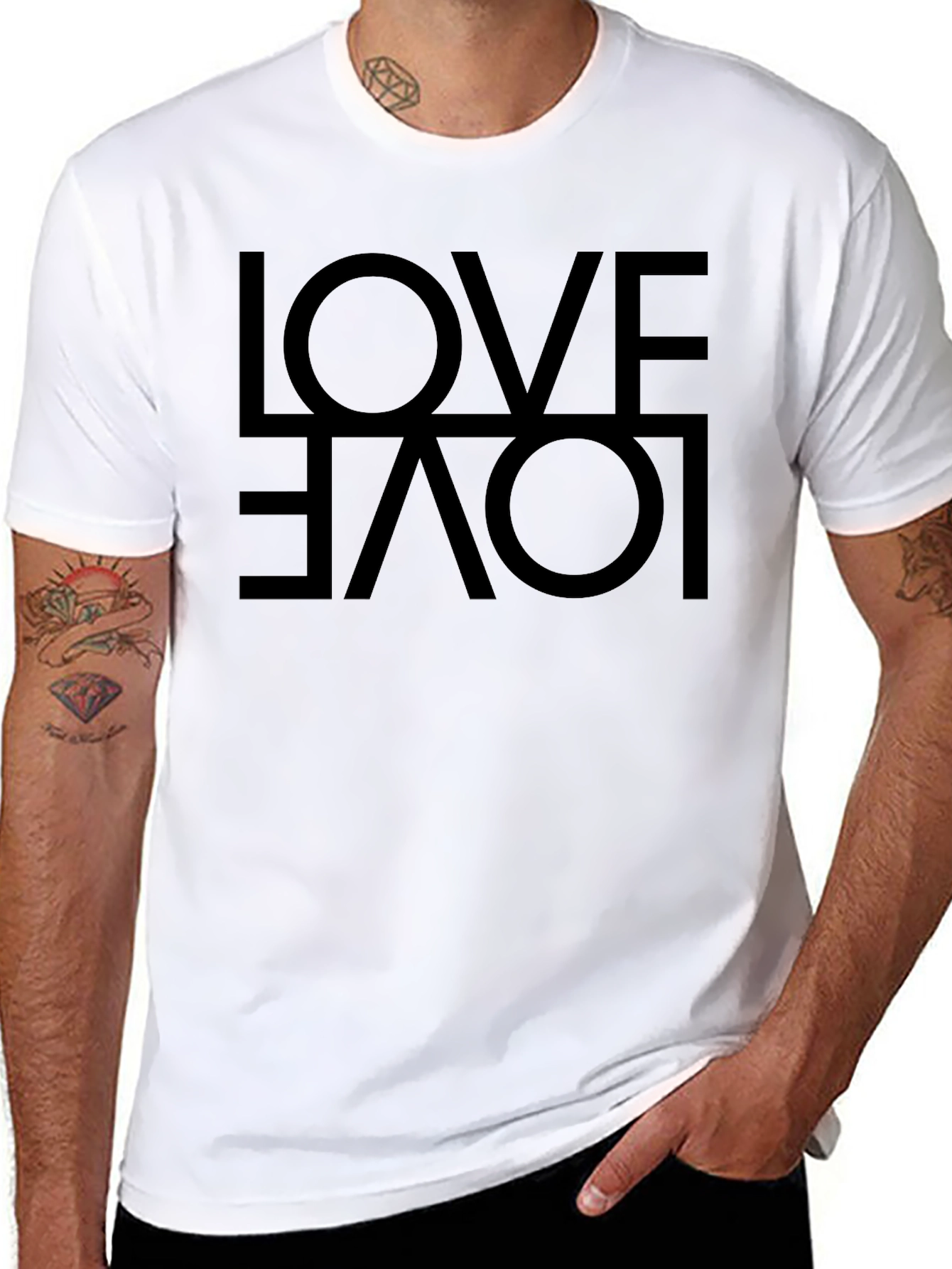 Love Reversible Graphic Black T-Shirt