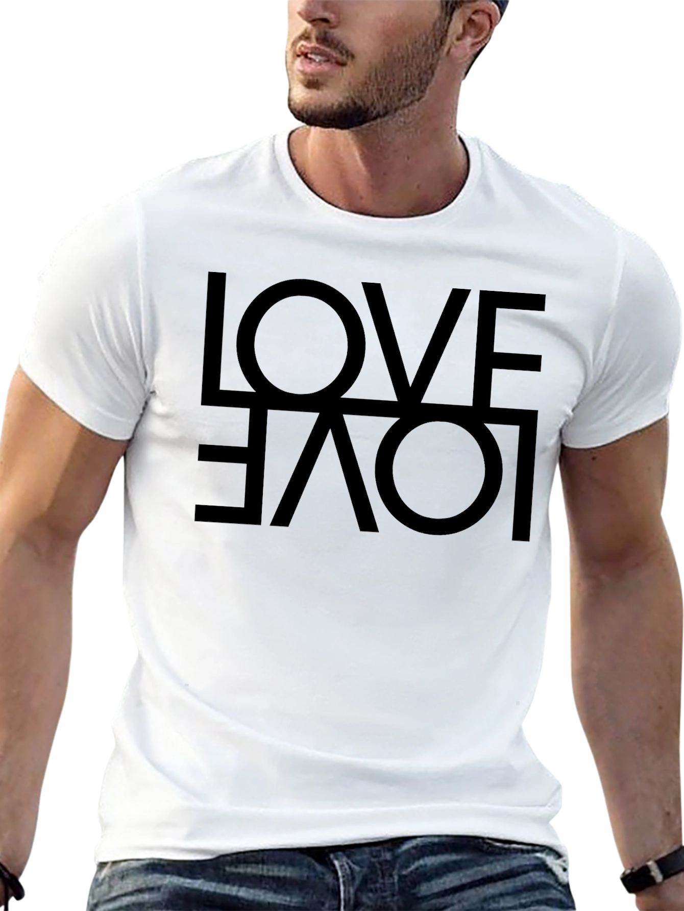 Love Reversible Graphic Black T-Shirt
