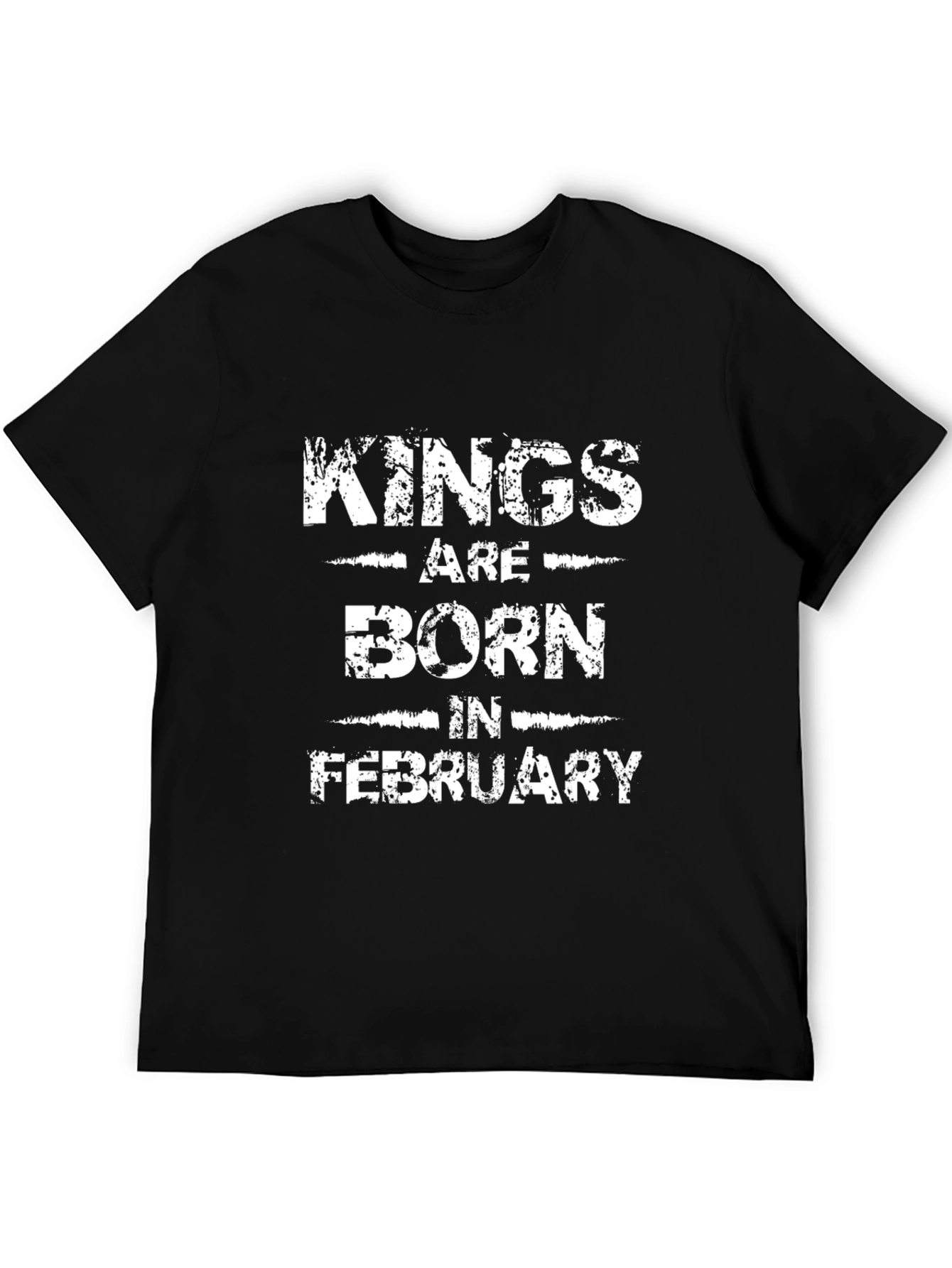 Kings Are Born In February Black T-Shirt