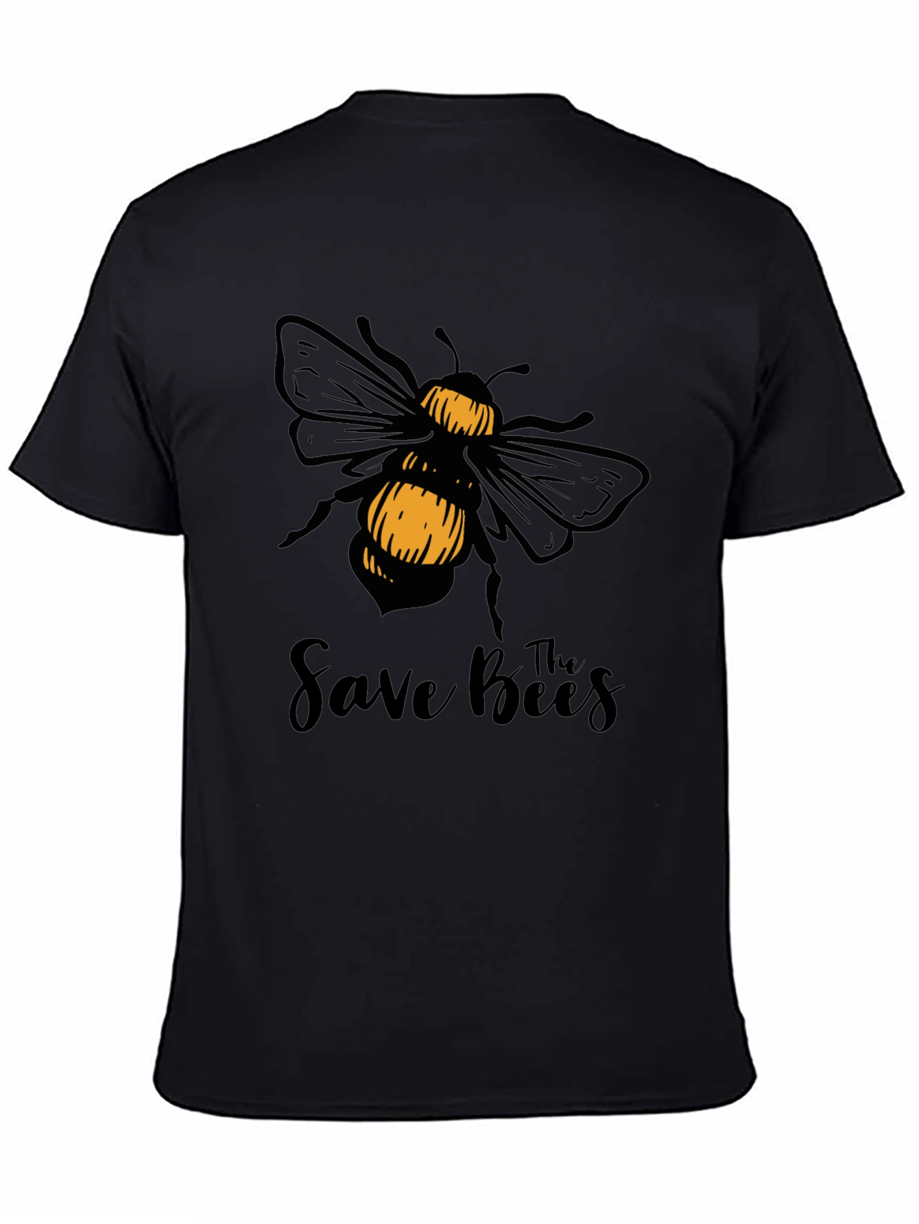Save The Bees T-Shirt - Black Cotton Graphic Tee