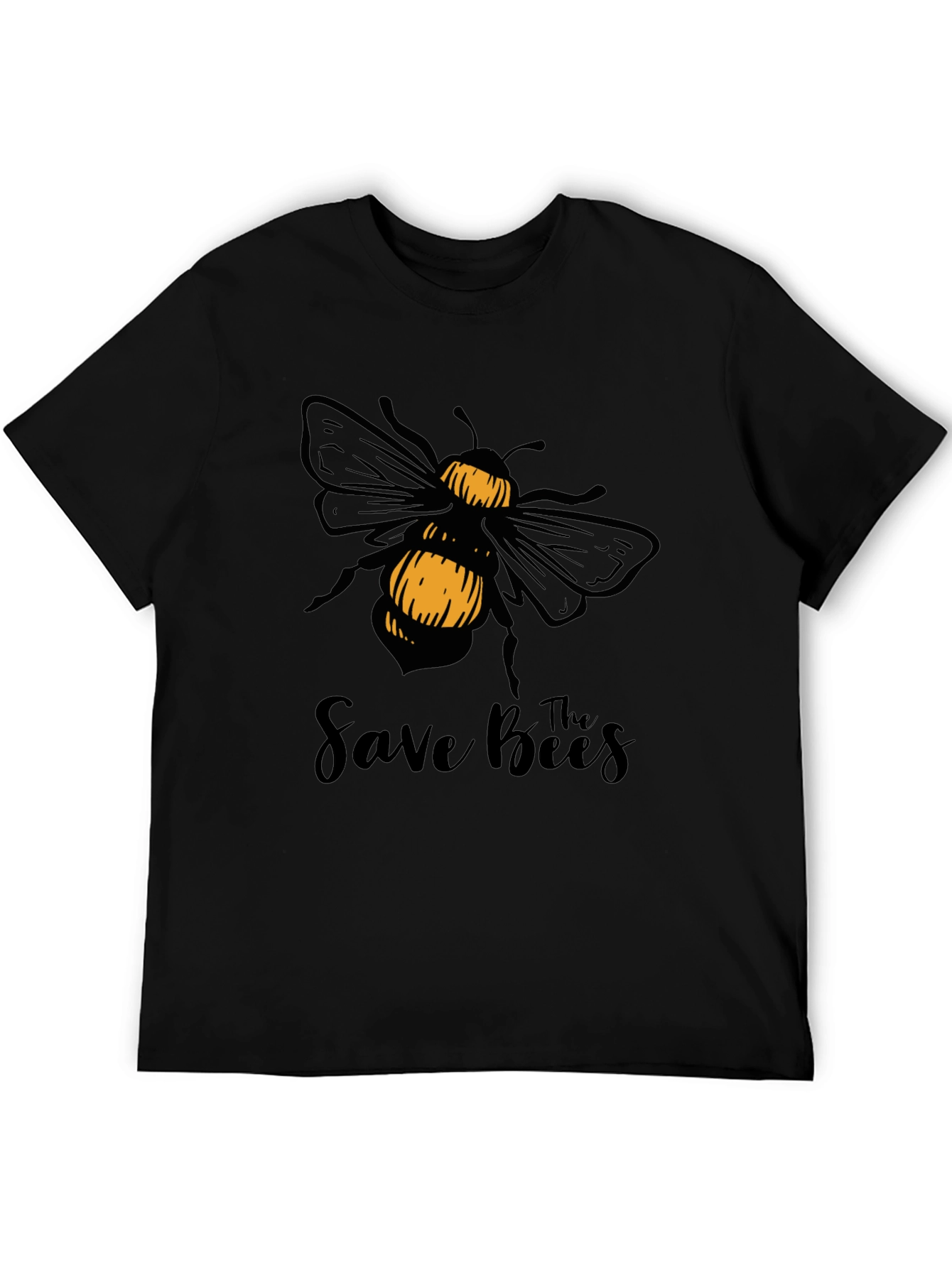 Save The Bees T-Shirt - Black Cotton Graphic Tee