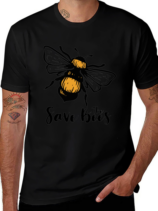 Save The Bees T-Shirt - Black Cotton Graphic Tee