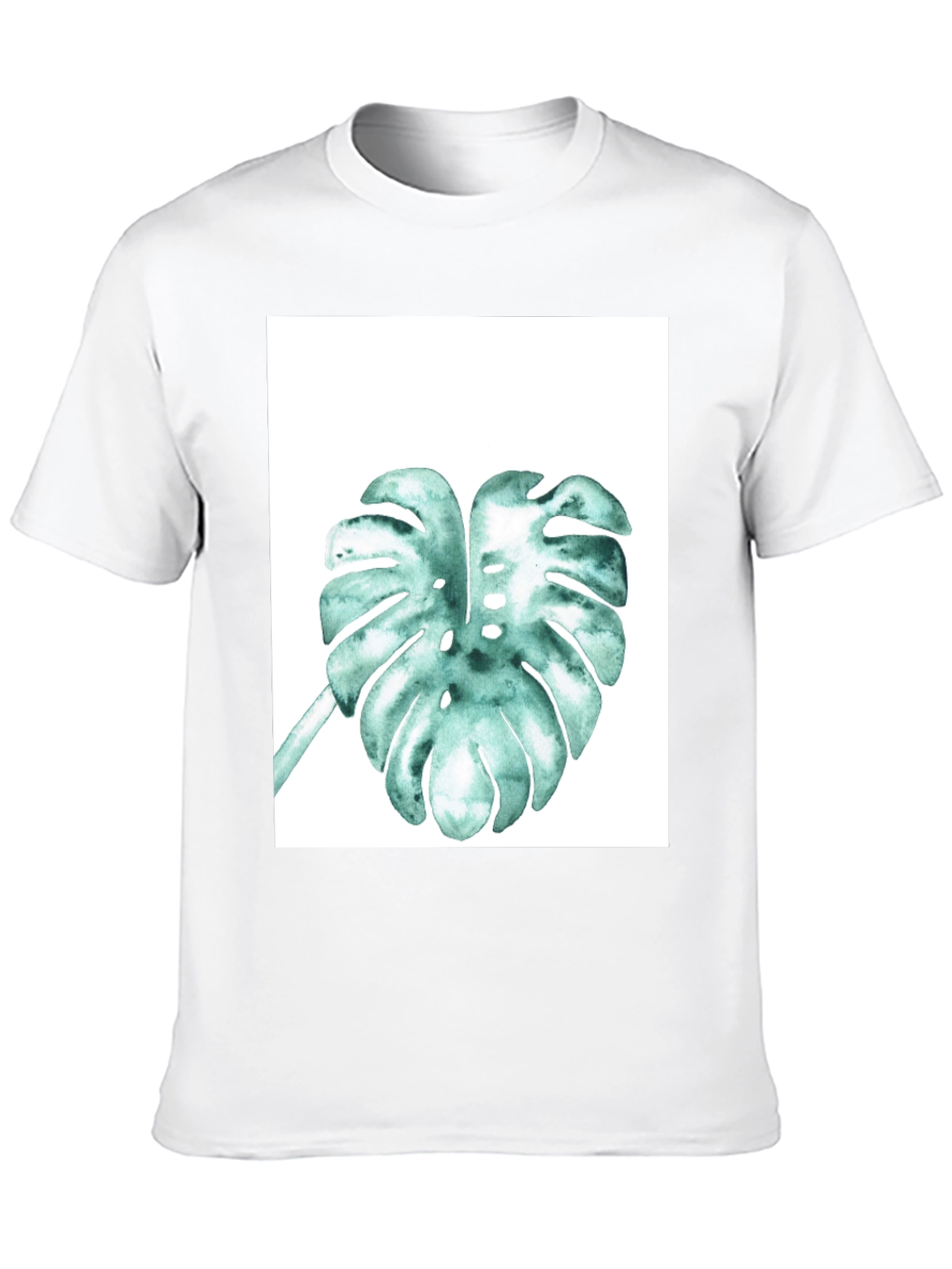 Monstera Leaf Graphic Tee - Black Cotton Comfort