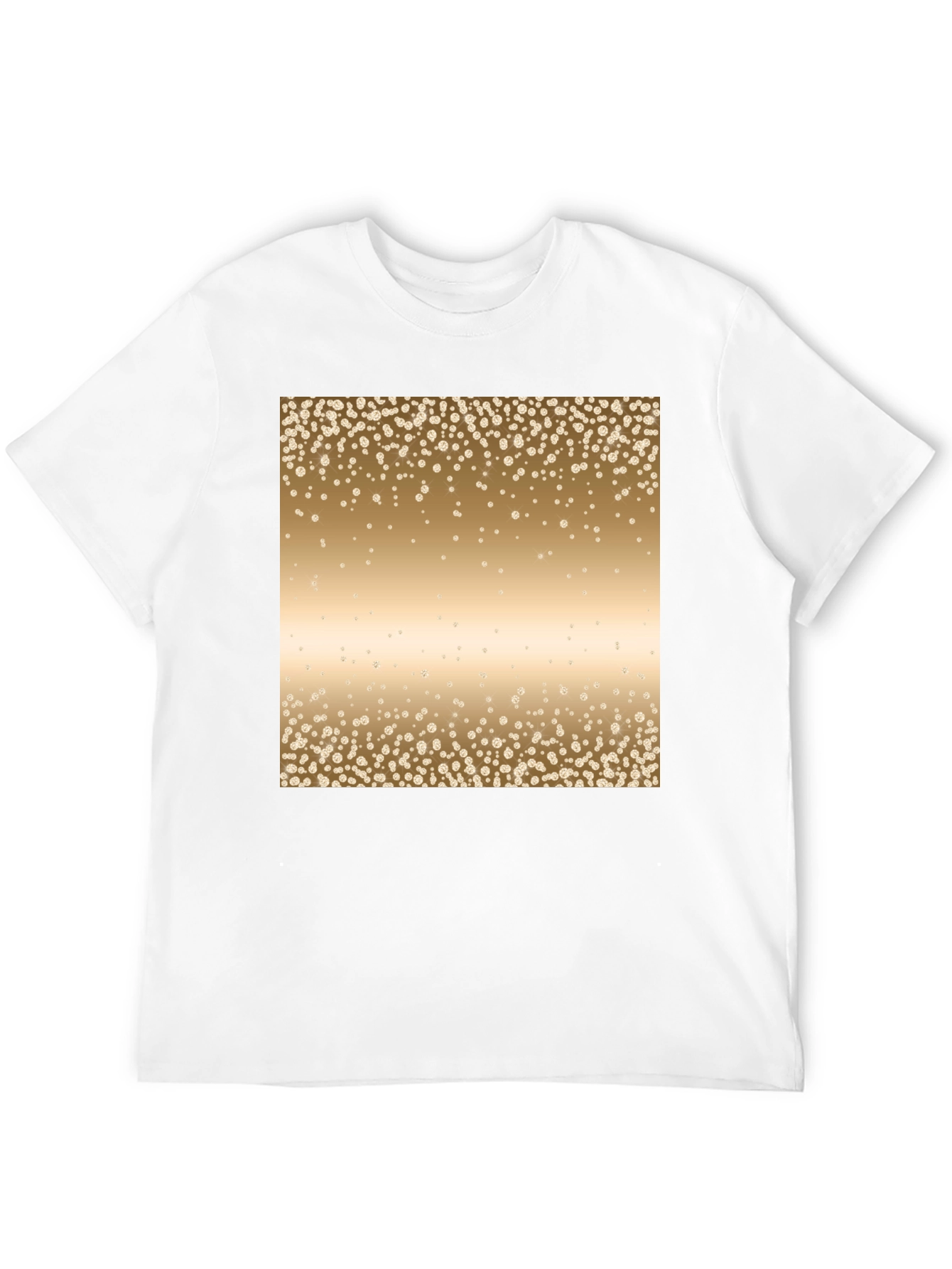 Mens Black Tee with Gold Confetti Print