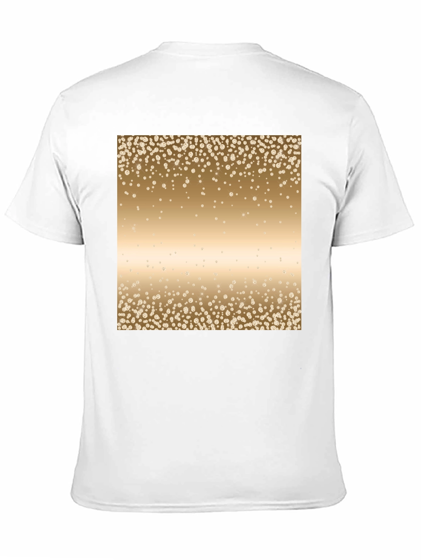 Mens Black Tee with Gold Confetti Print