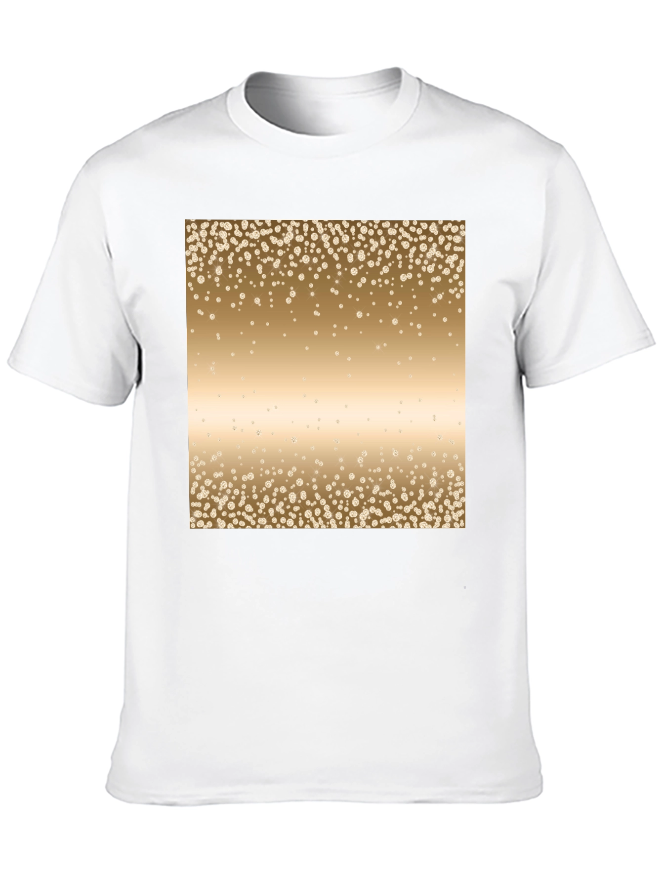 Mens Black Tee with Gold Confetti Print