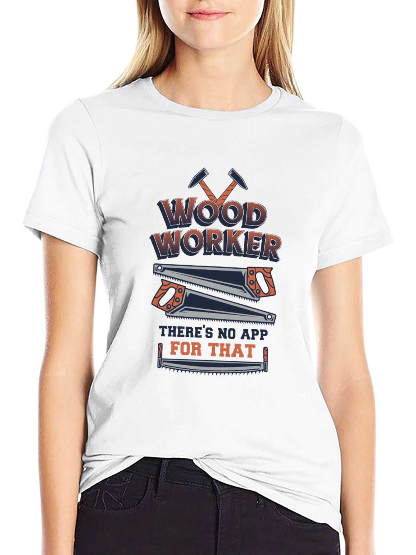 Woodworker No App T-Shirt - Black Cotton Blend
