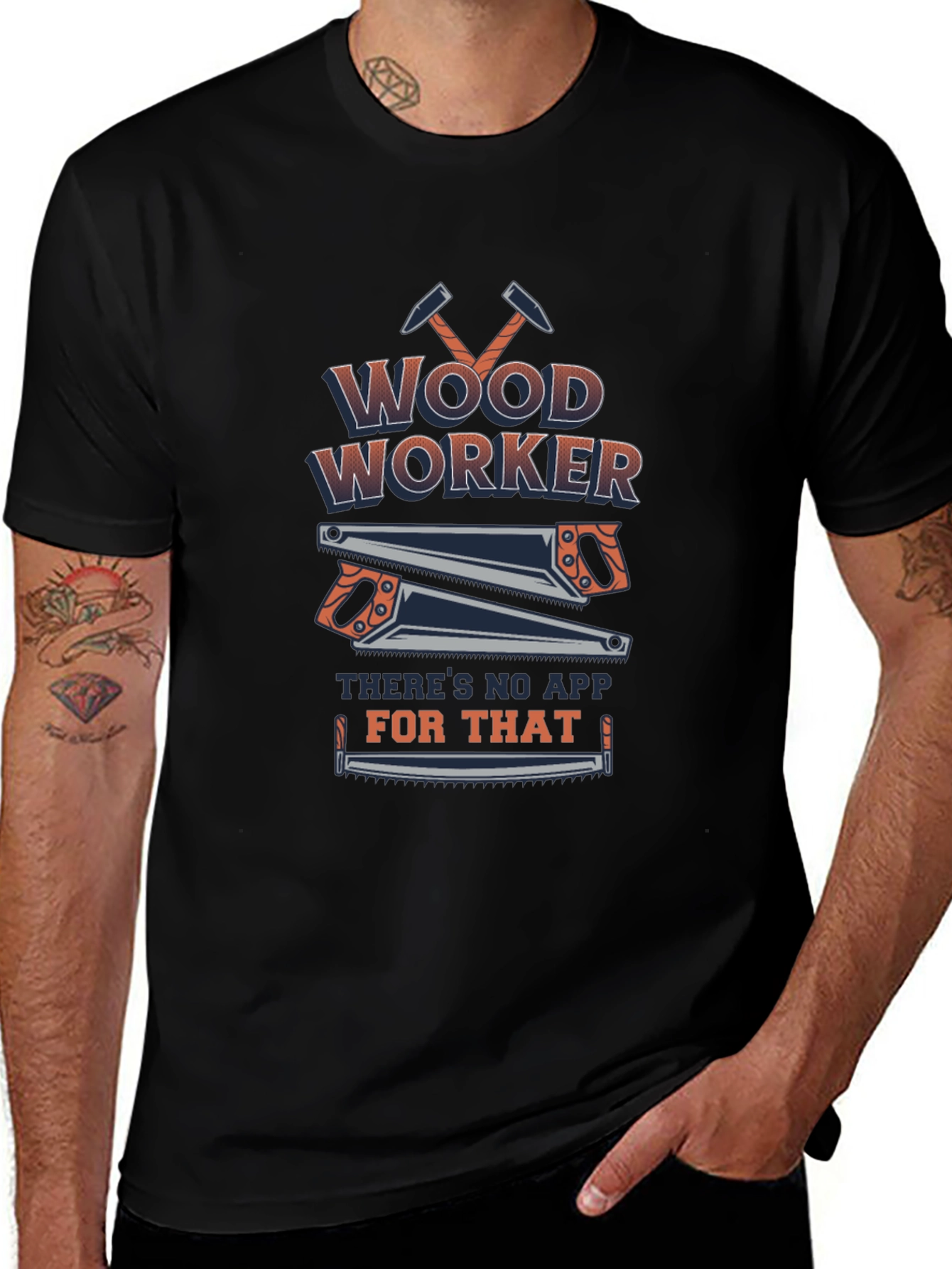 Woodworker No App T-Shirt - Black Cotton Blend