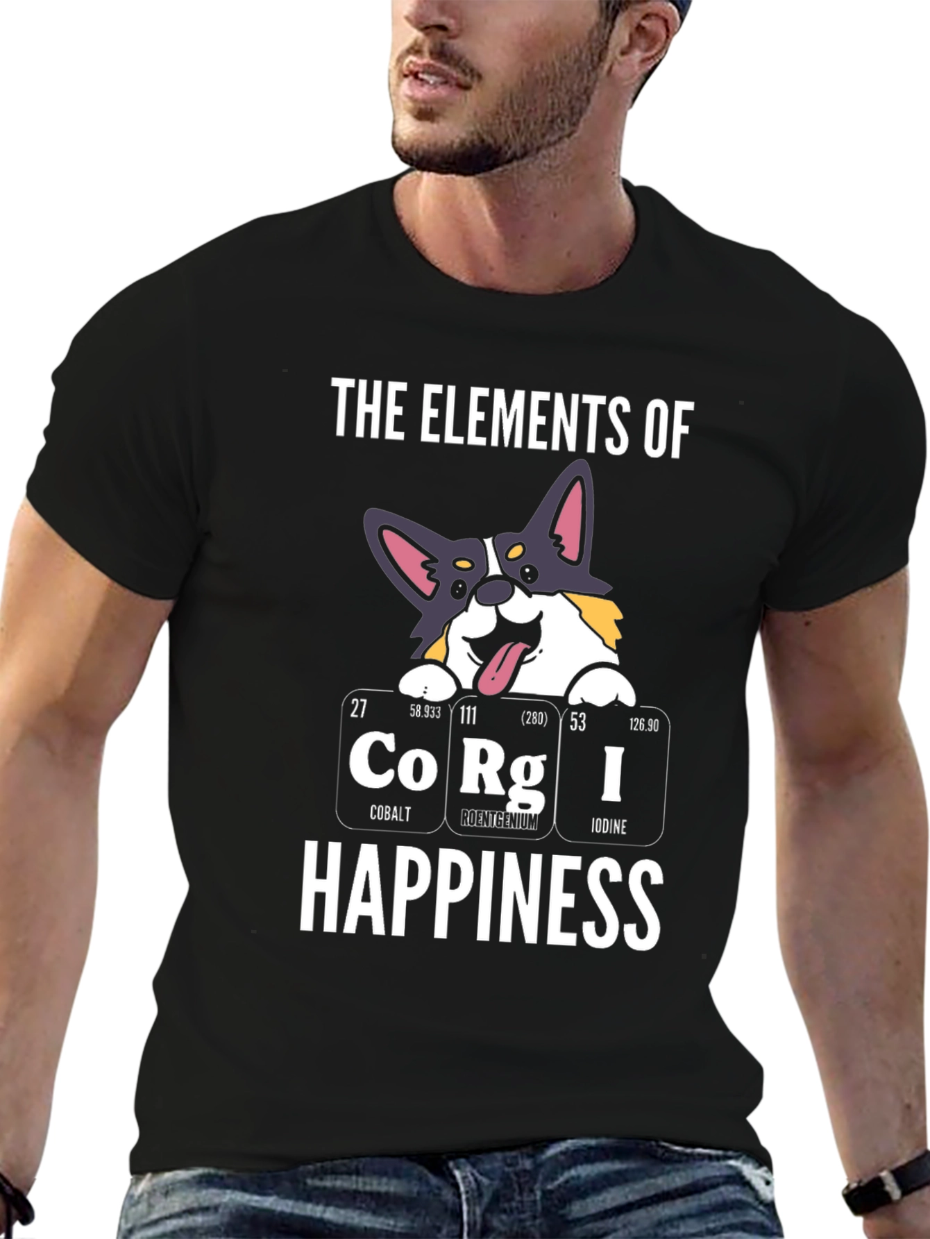 Corgi Elements of Happiness Graphic T-Shirt