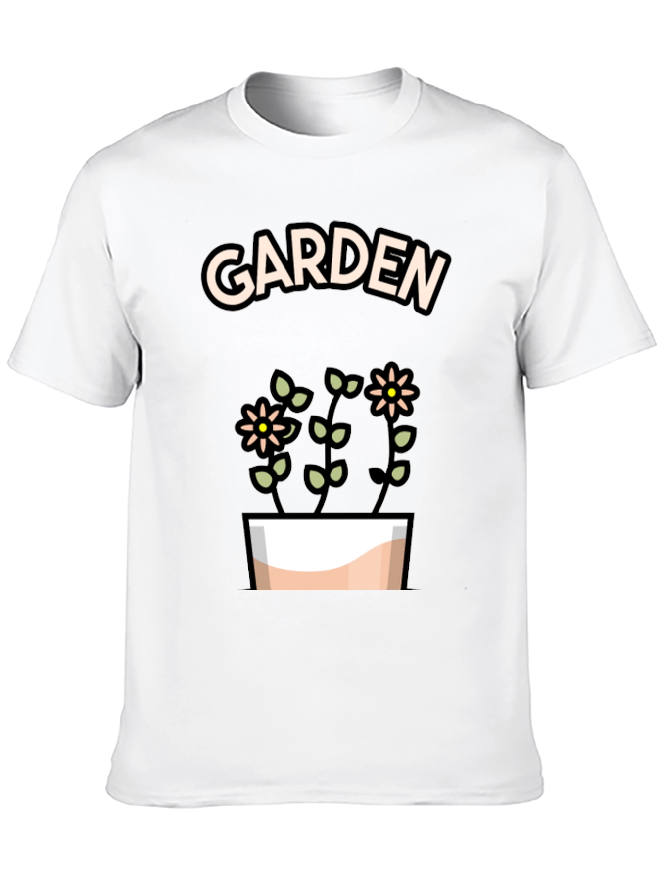Garden Flowers Graphic Tee - Stylish Black T-Shirt
