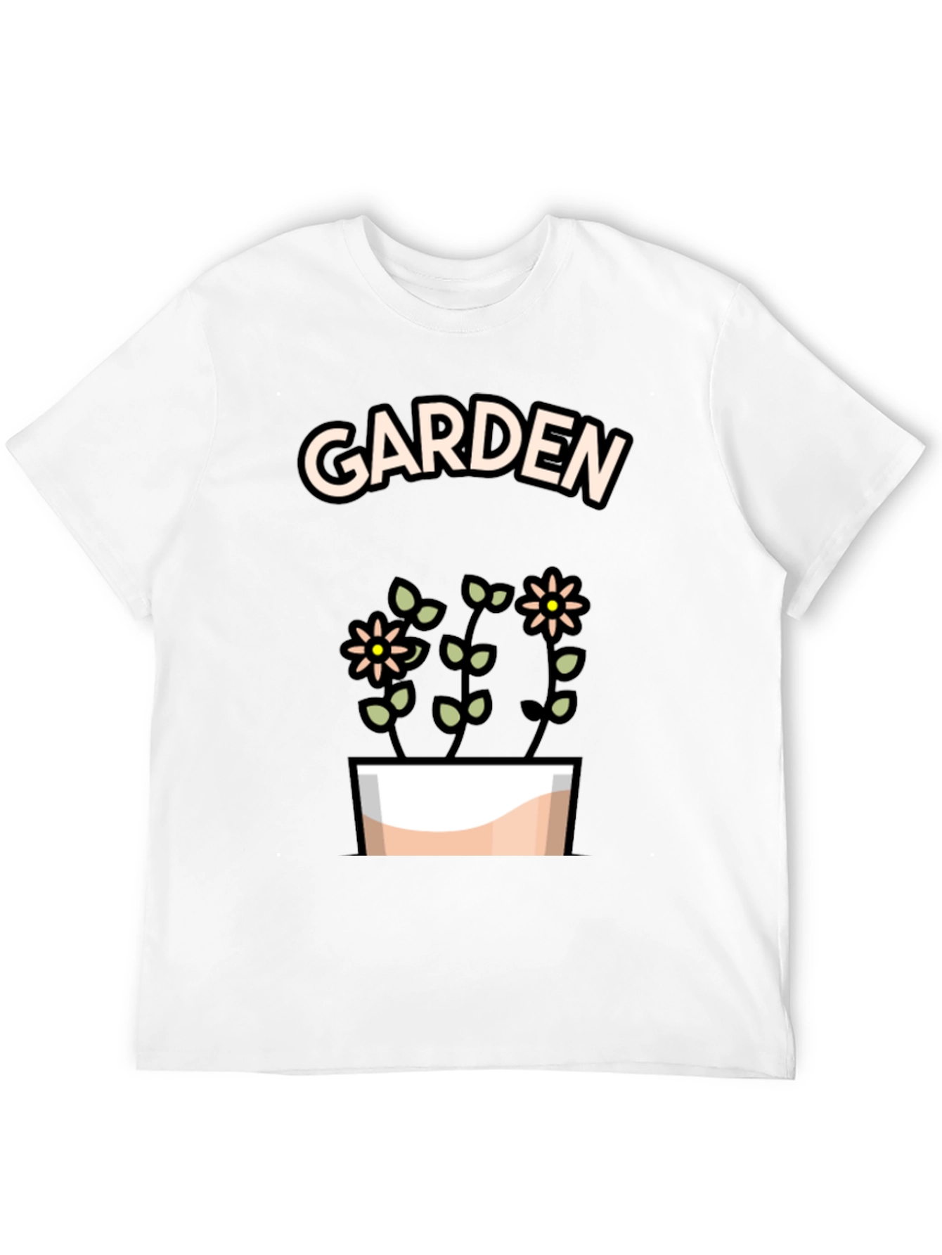 Garden Flowers Graphic Tee - Stylish Black T-Shirt