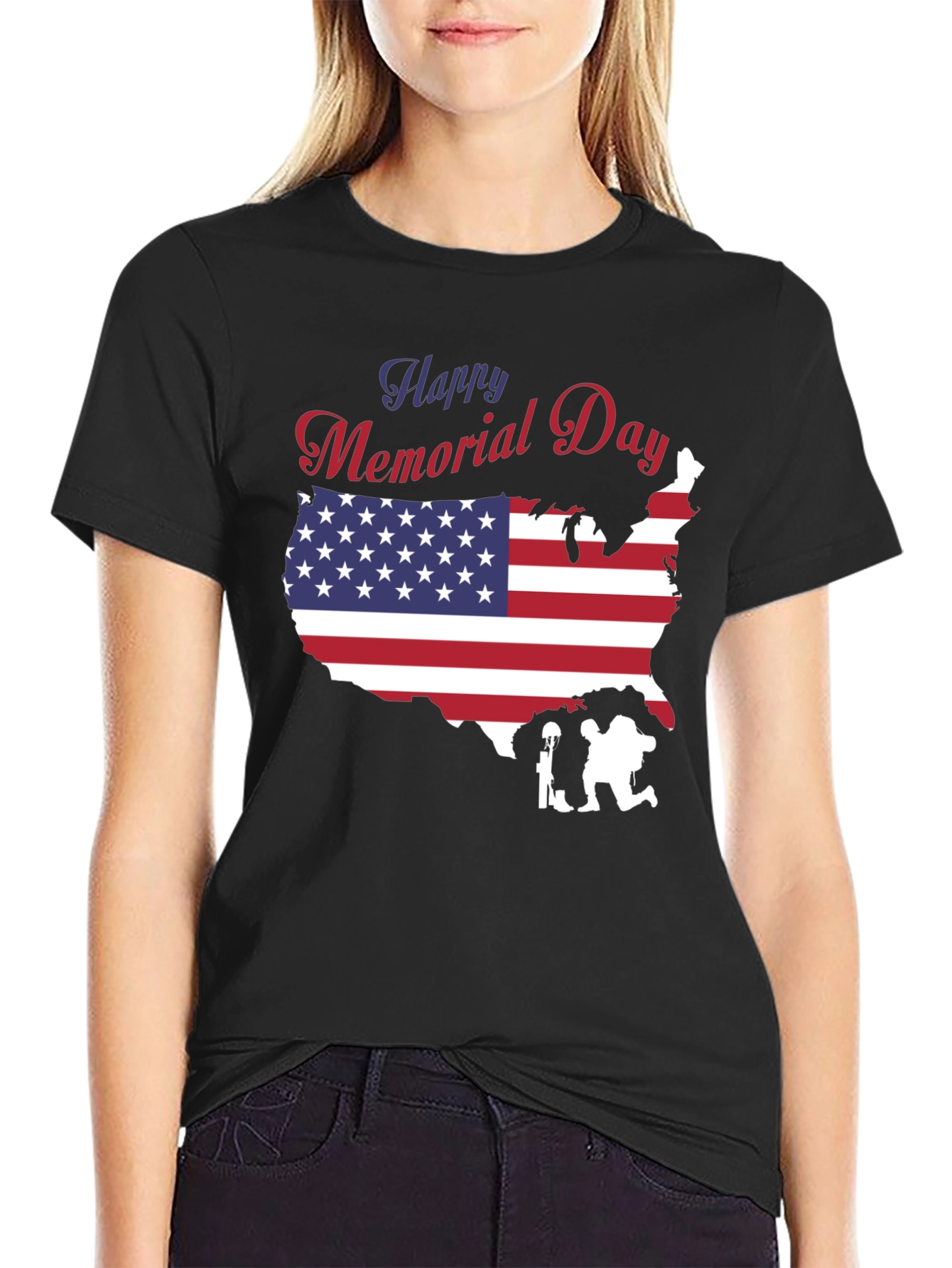 Happy Memorial Day USA Flag T-Shirt
