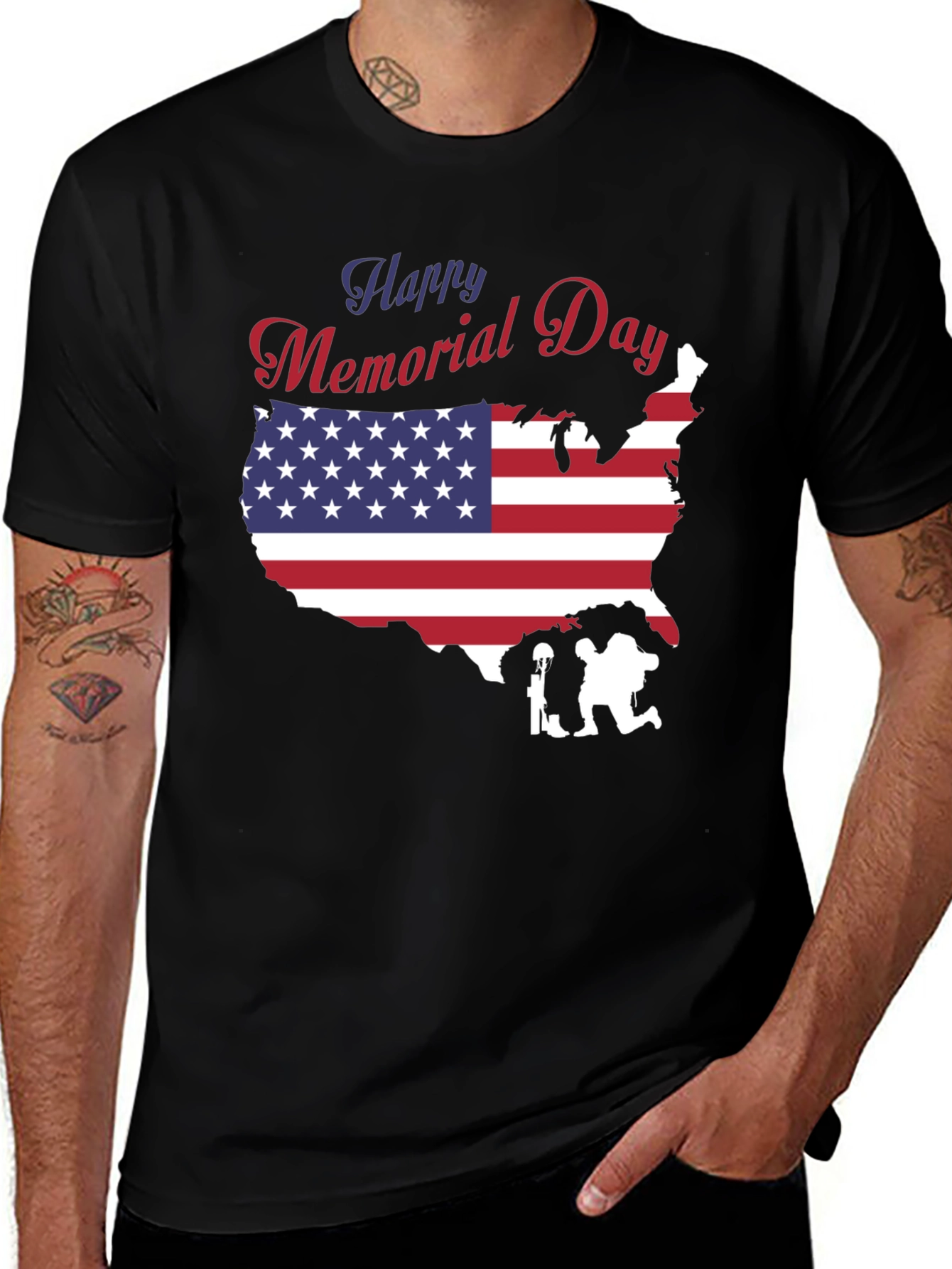 Happy Memorial Day USA Flag T-Shirt