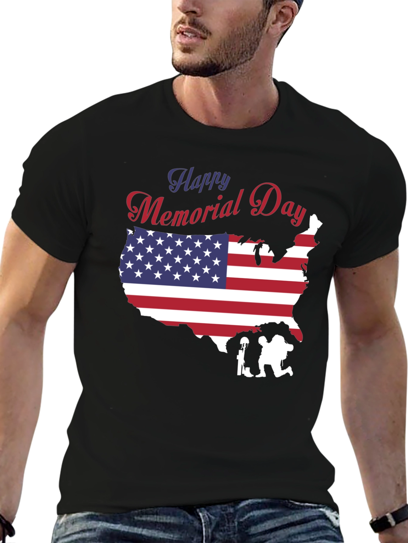 Happy Memorial Day USA Flag T-Shirt