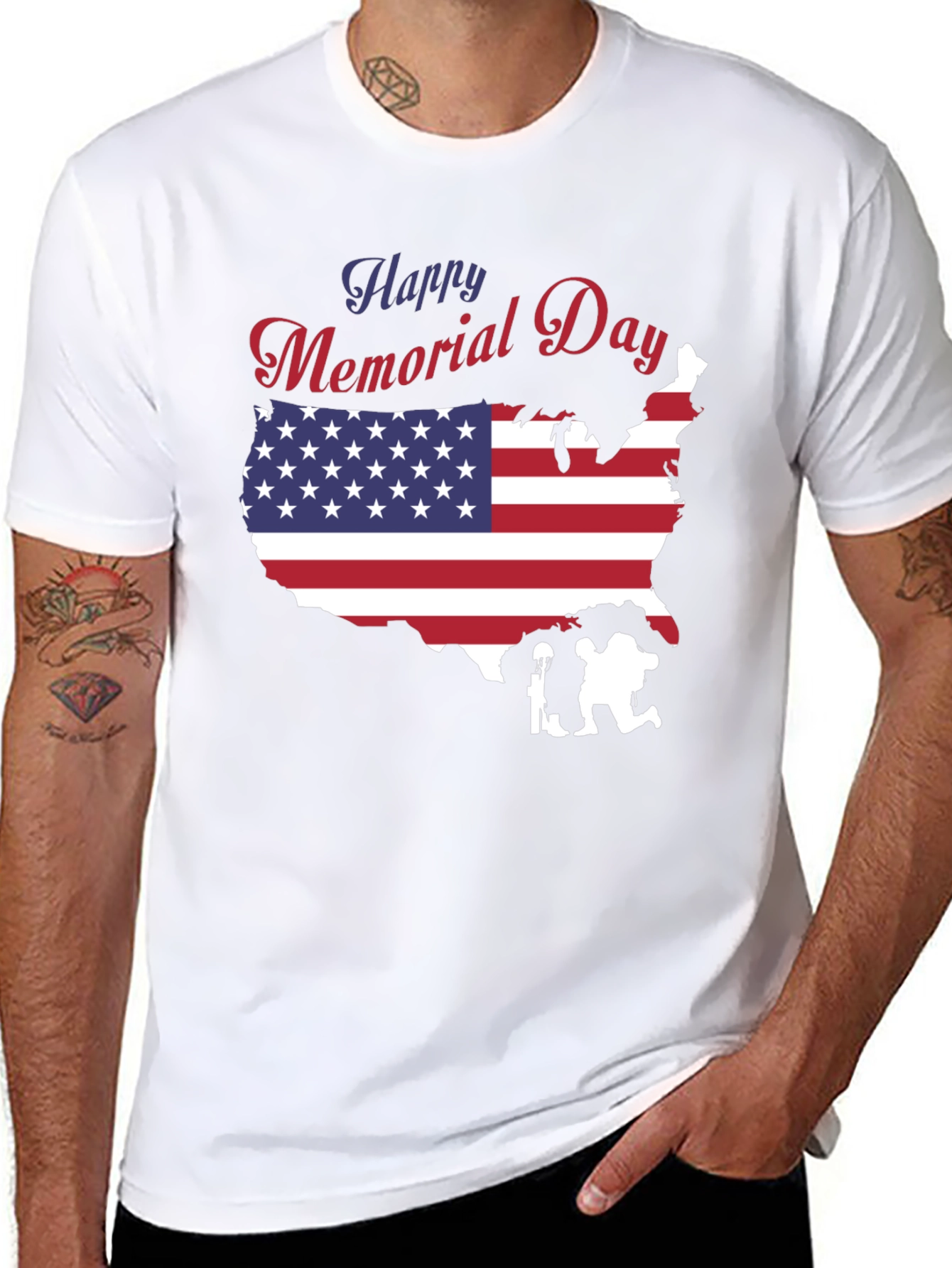 Happy Memorial Day USA Flag T-Shirt