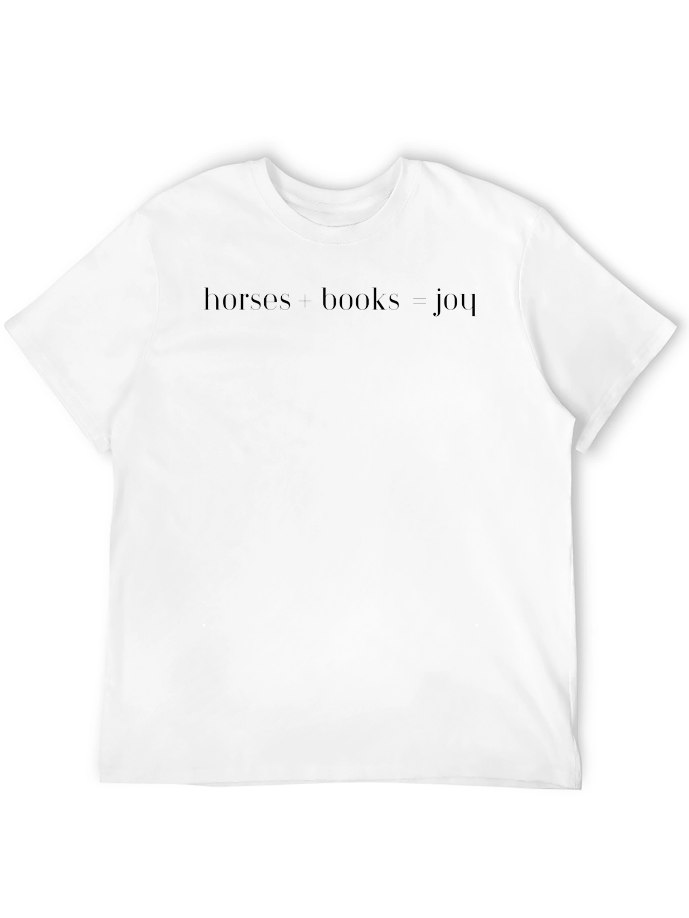 Horses Books Joy Black Crew Neck T-Shirt