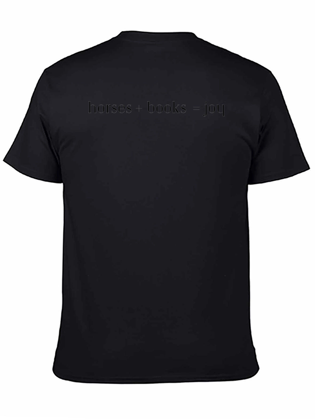 Horses Books Joy Black Crew Neck T-Shirt
