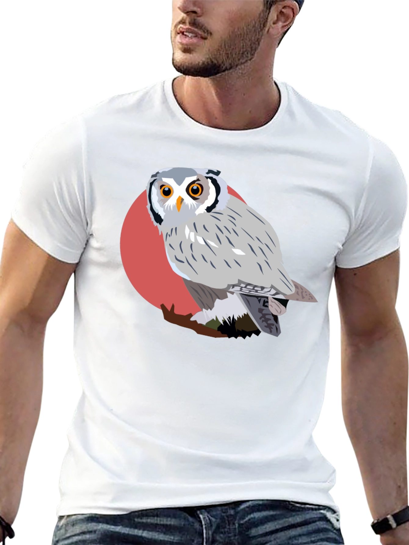 Owl Graphic Tee - Unique Bird Design