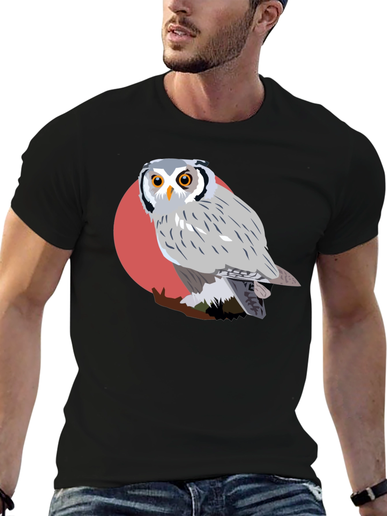 Owl Graphic Tee - Unique Bird Design