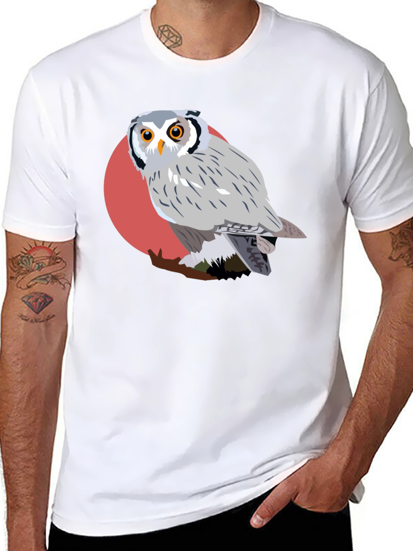 Owl Graphic Tee - Unique Bird Design