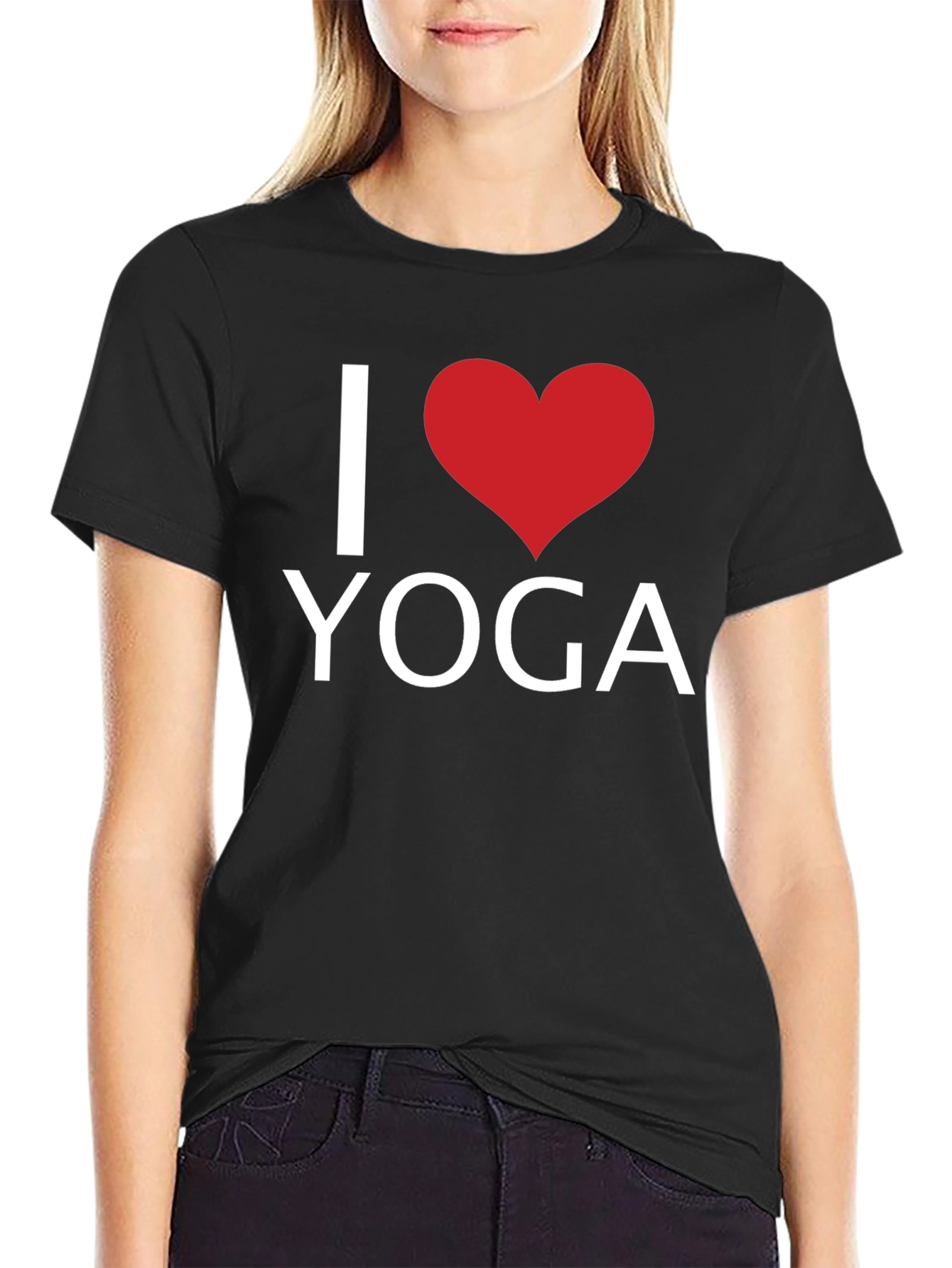 I Heart Yoga Black T-Shirt
