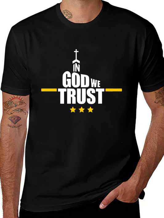 In God We Trust Graphic Tee - Black Cotton Blend