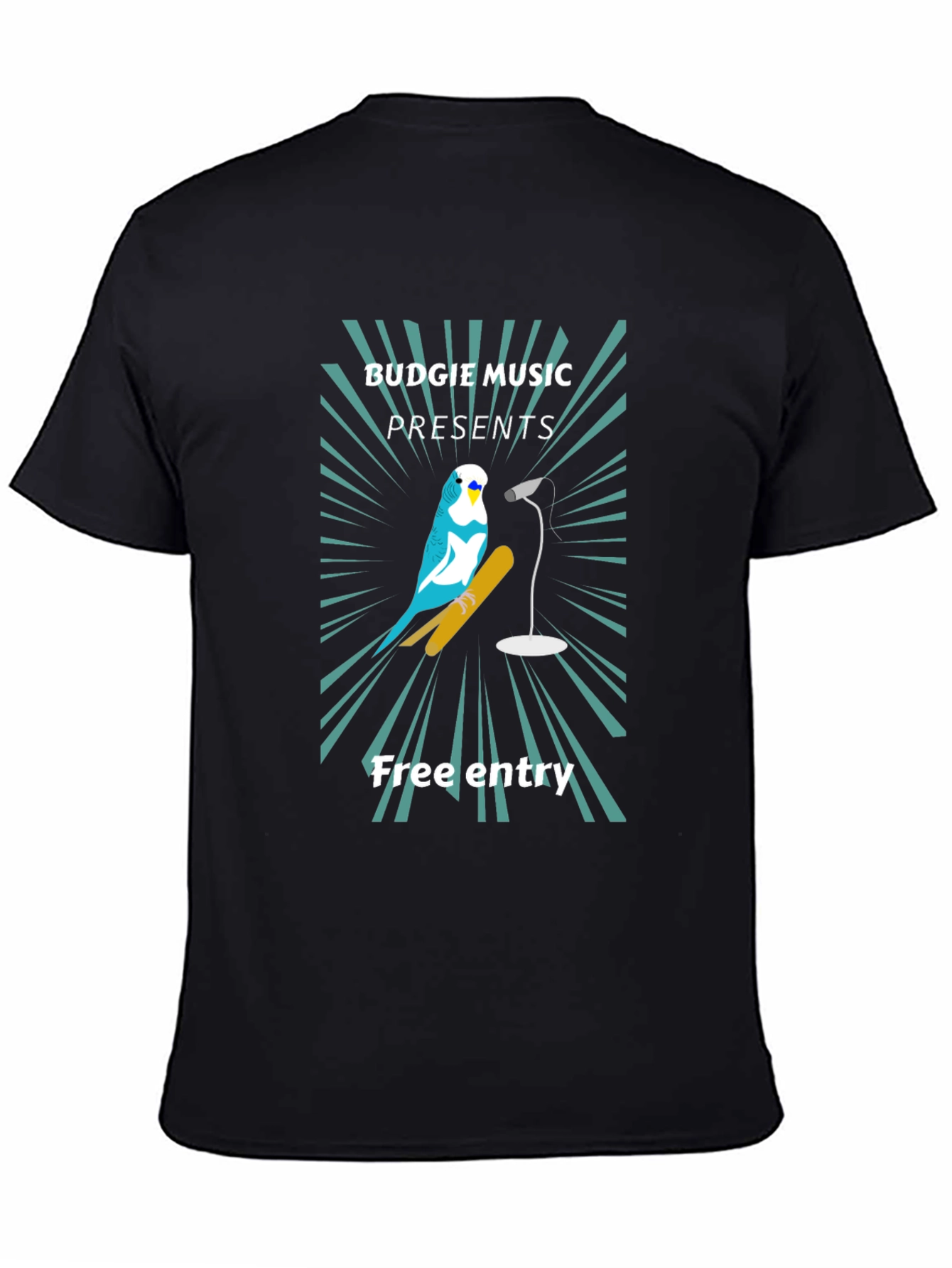 Budgie Music Black T-Shirt