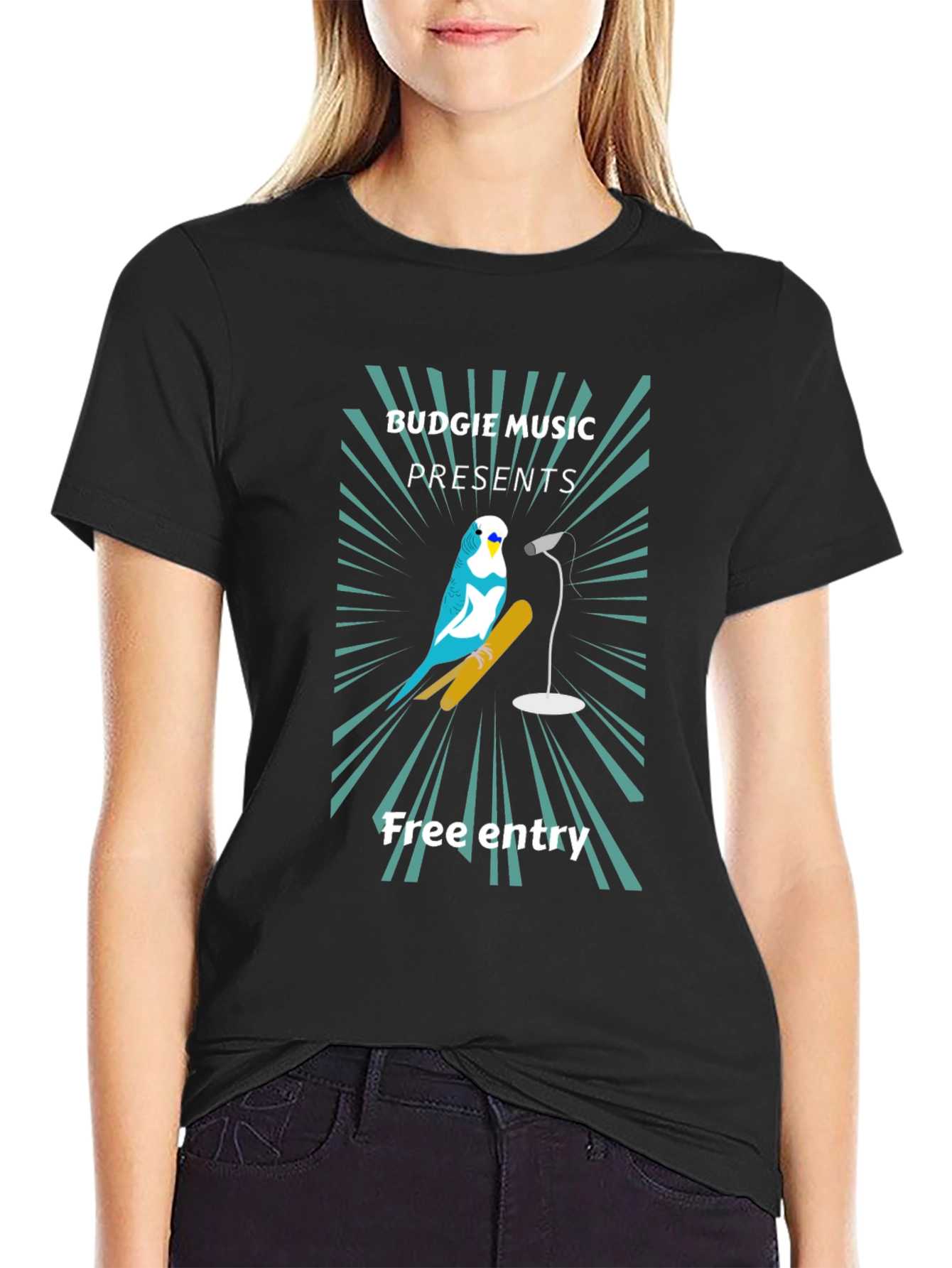 Budgie Music Black T-Shirt