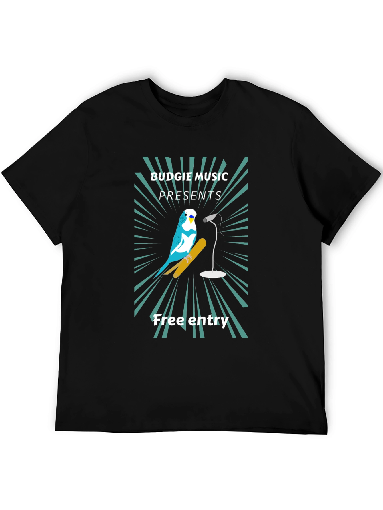 Budgie Music Black T-Shirt