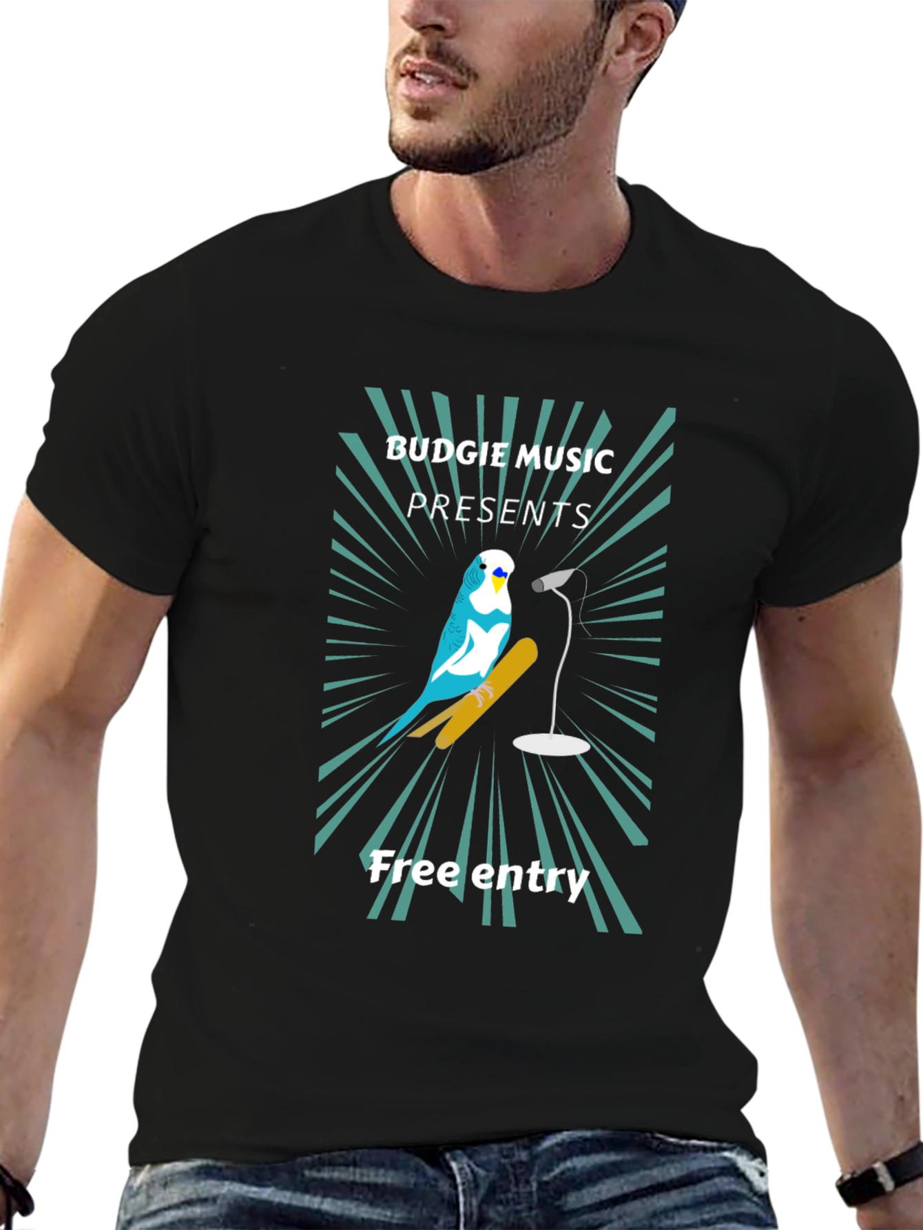 Budgie Music Black T-Shirt