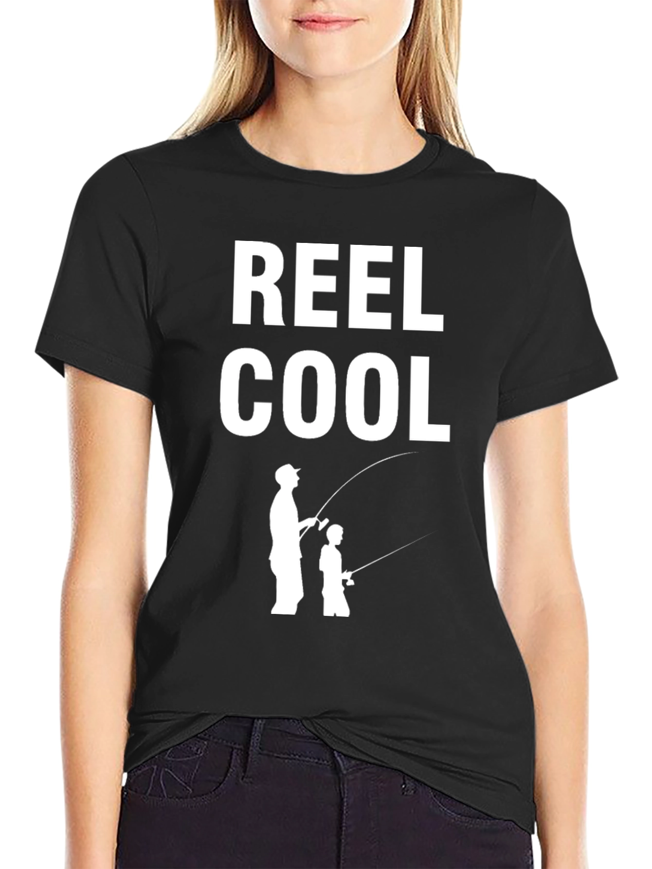 Reel Cool Dad & Son Fishing T-Shirt - Black