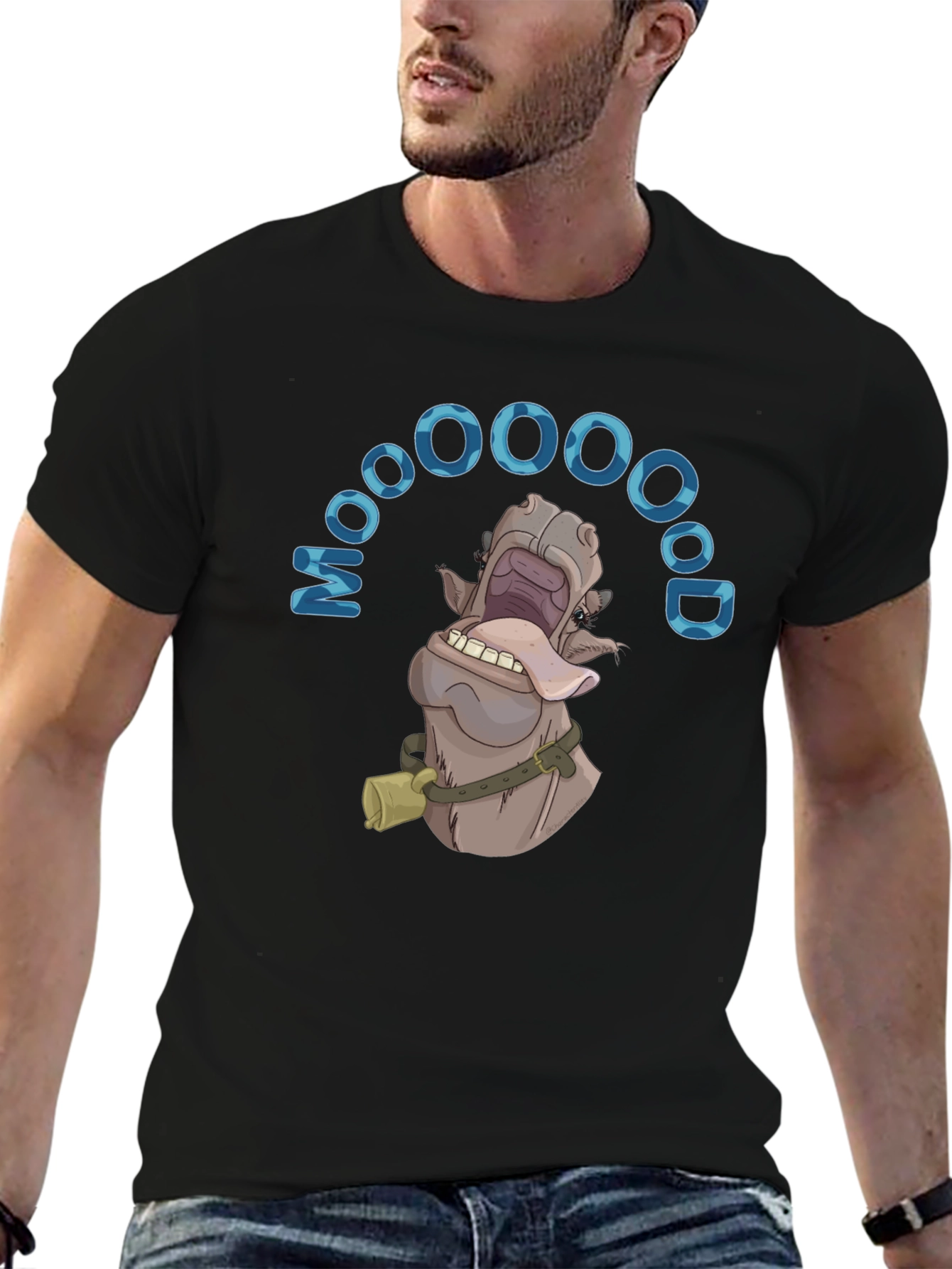 Funny Cartoon Cow MOOOOOD T-Shirt