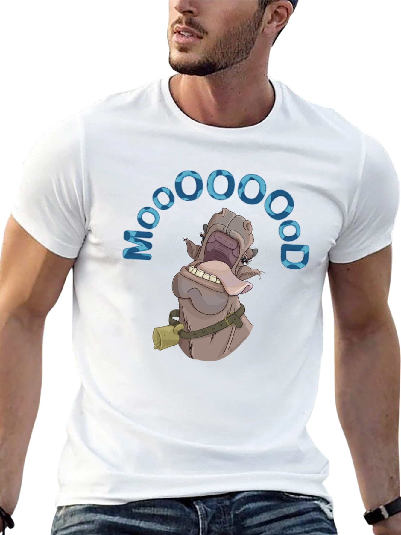 Funny Cartoon Cow MOOOOOD T-Shirt