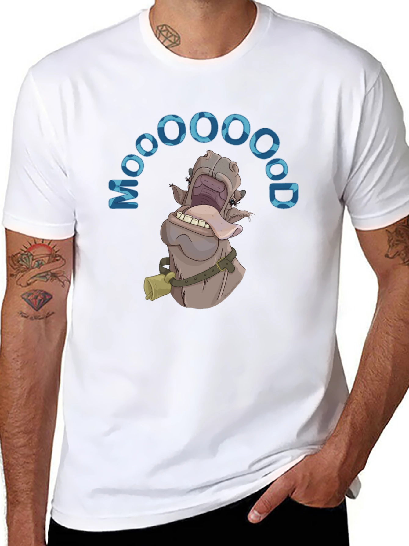 Funny Cartoon Cow MOOOOOD T-Shirt