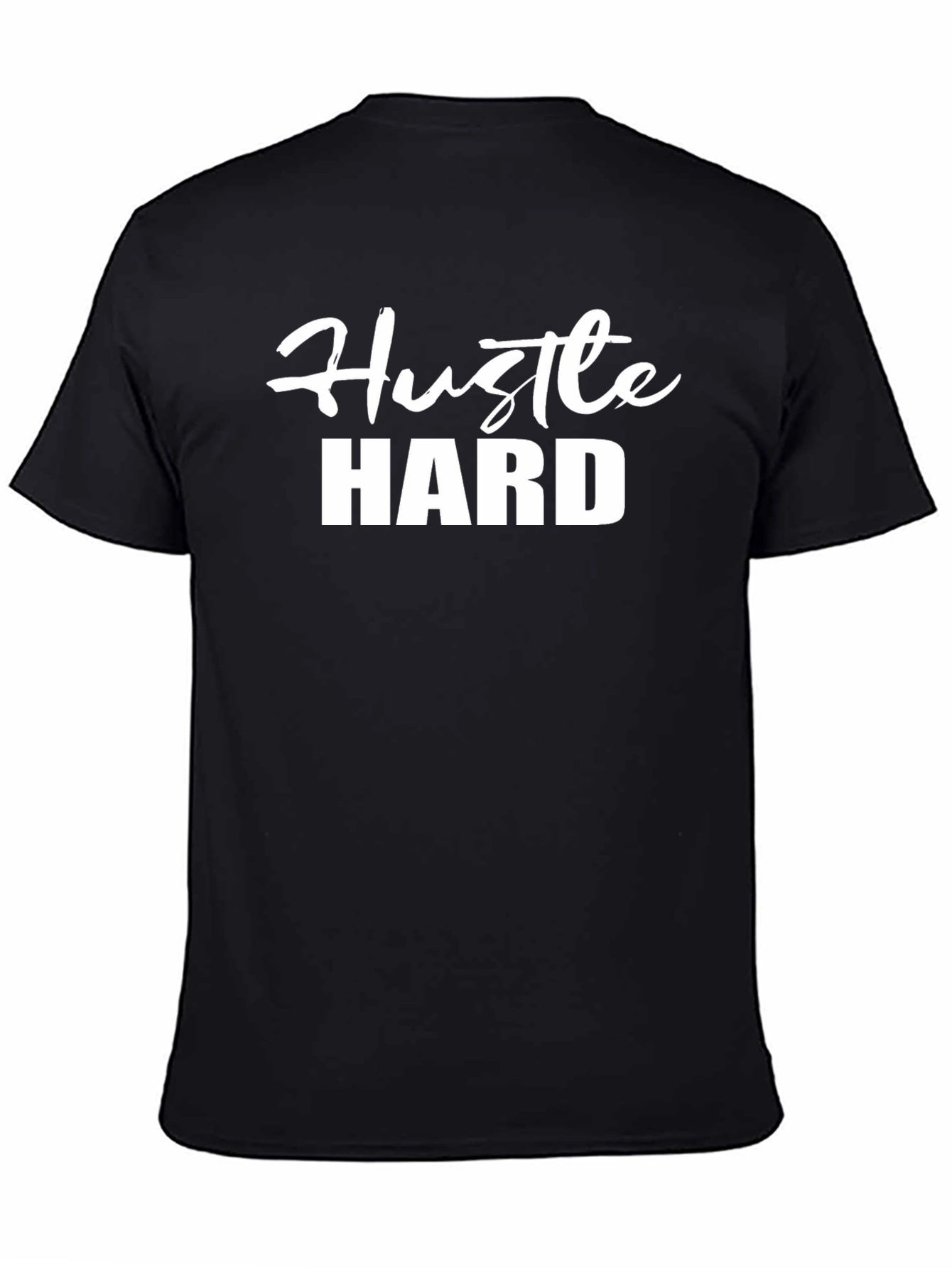 Hustle Hard Graphic Tee - Black Cotton T-Shirt