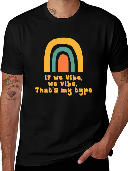 Vibe Check Graphic Tee - Trendy Rainbow Design