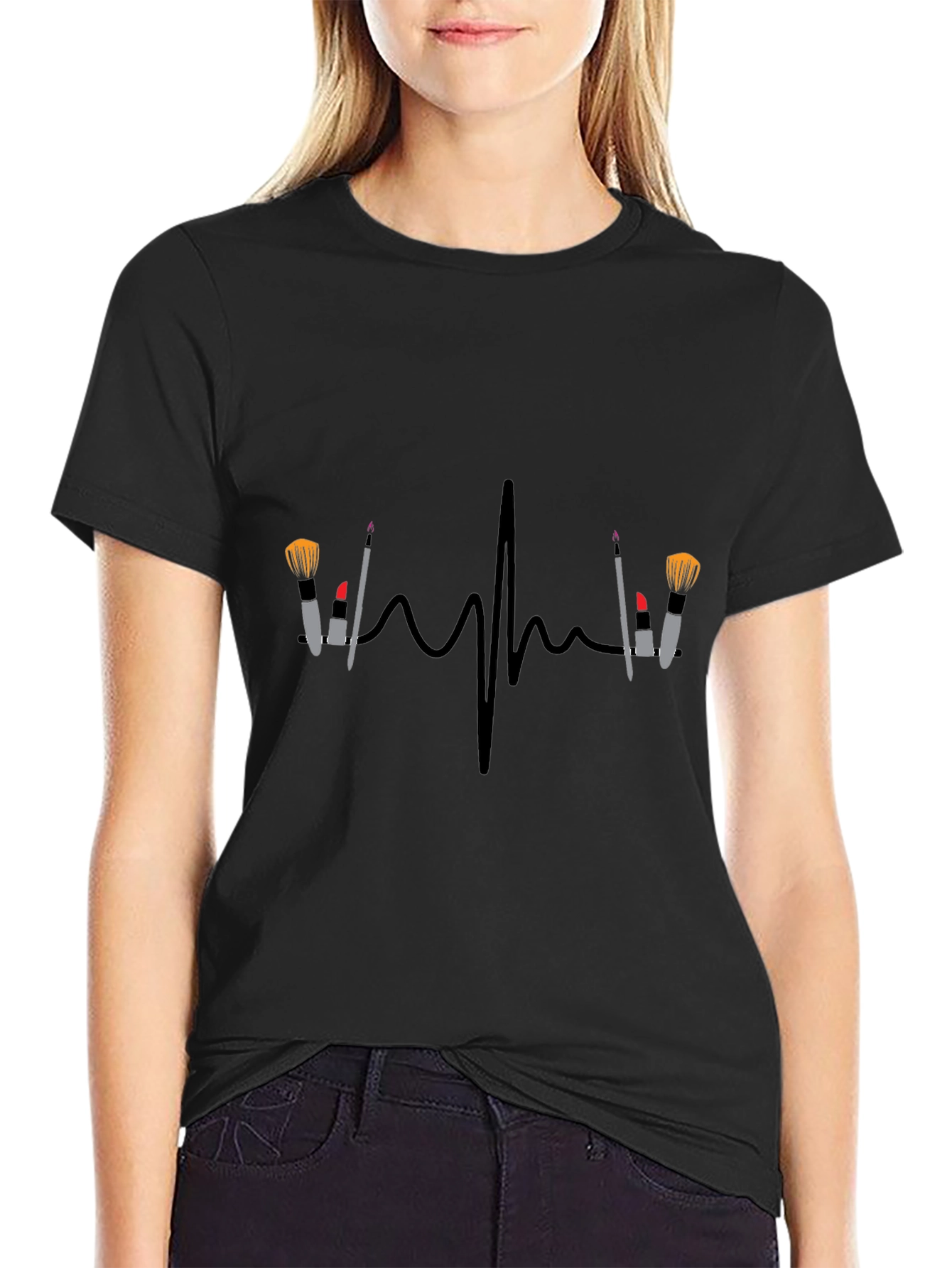Makeup Heartbeat T-Shirt - Beauty Lovers Tee