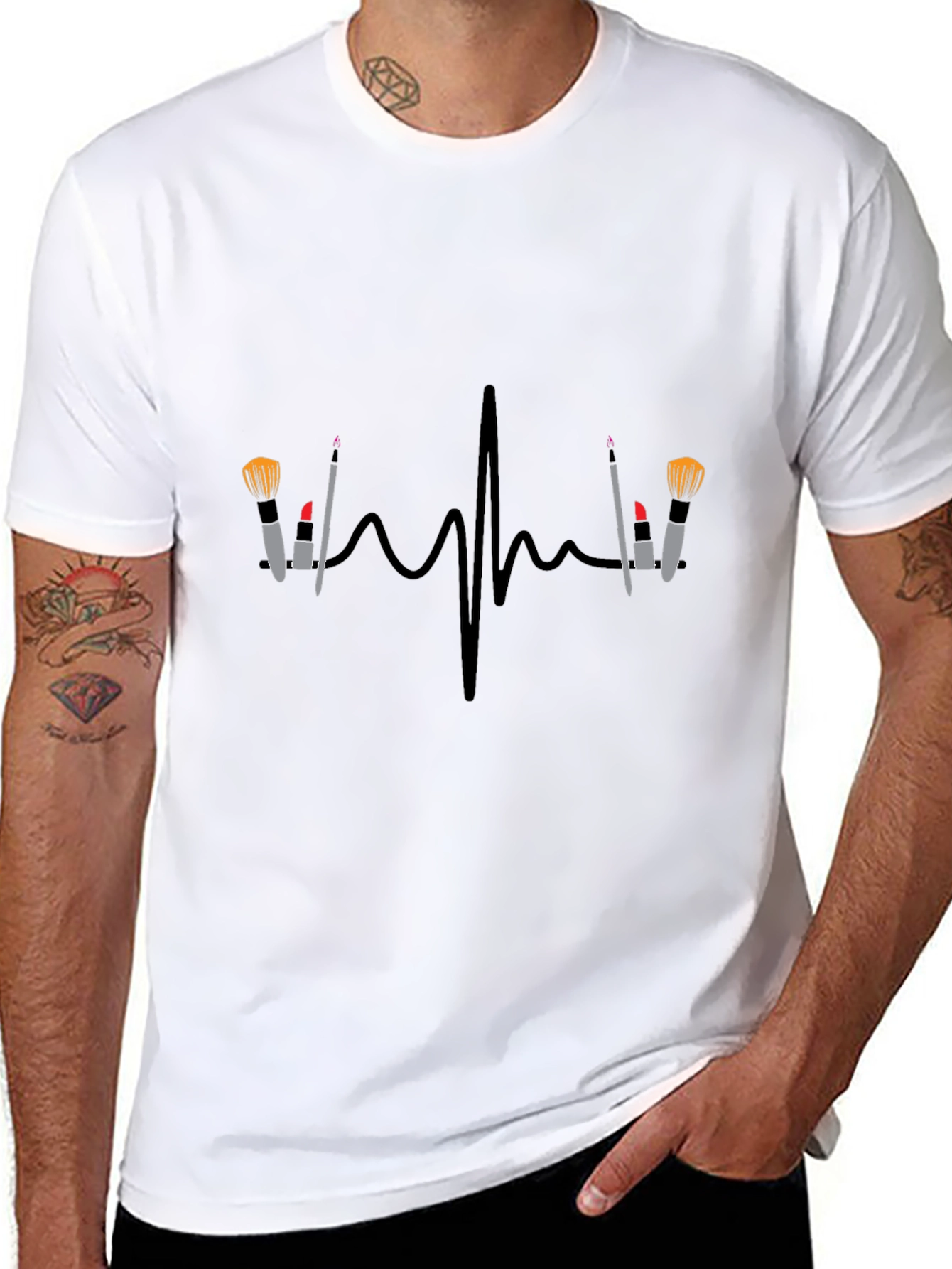 Makeup Heartbeat T-Shirt - Beauty Lovers Tee