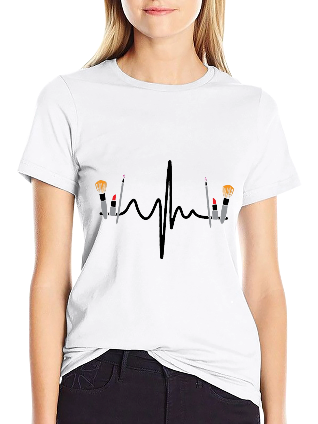 Makeup Heartbeat T-Shirt - Beauty Lovers Tee