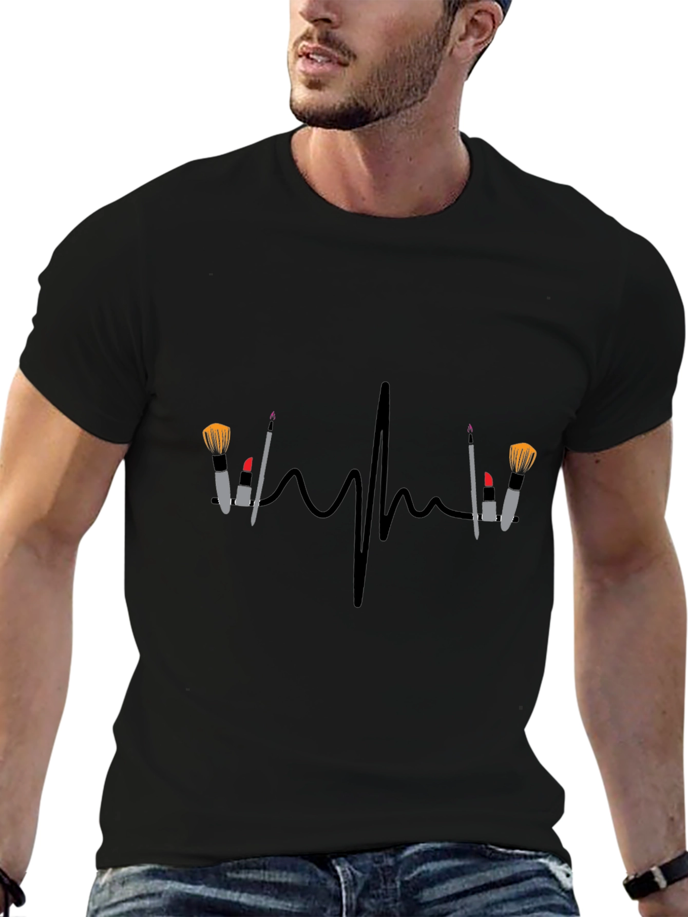 Makeup Heartbeat T-Shirt - Beauty Lovers Tee