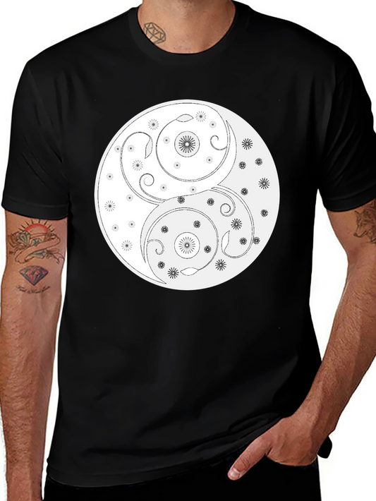 Yin Yang T-Shirt - Floral Harmony