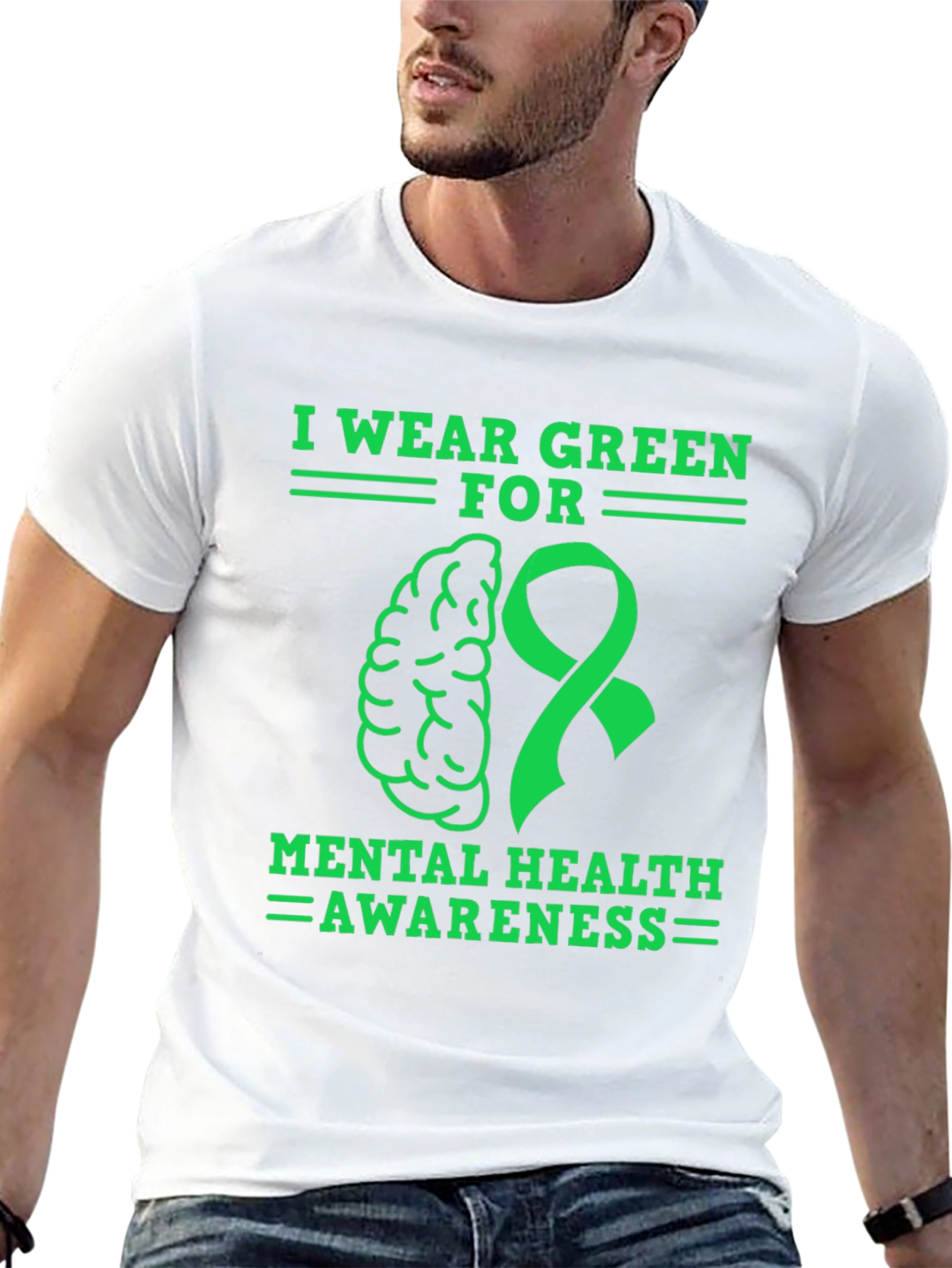 Mental Health Awareness Green Ribbon T-Shirt