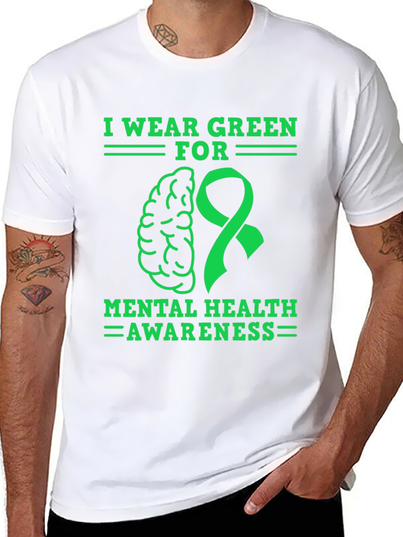 Mental Health Awareness Green Ribbon T-Shirt