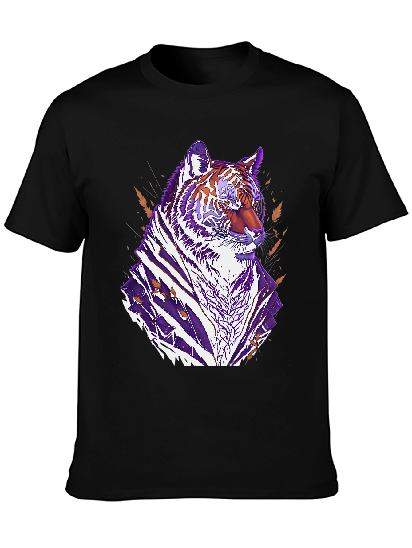 Tiger Graphic Print Crew Neck T-Shirt