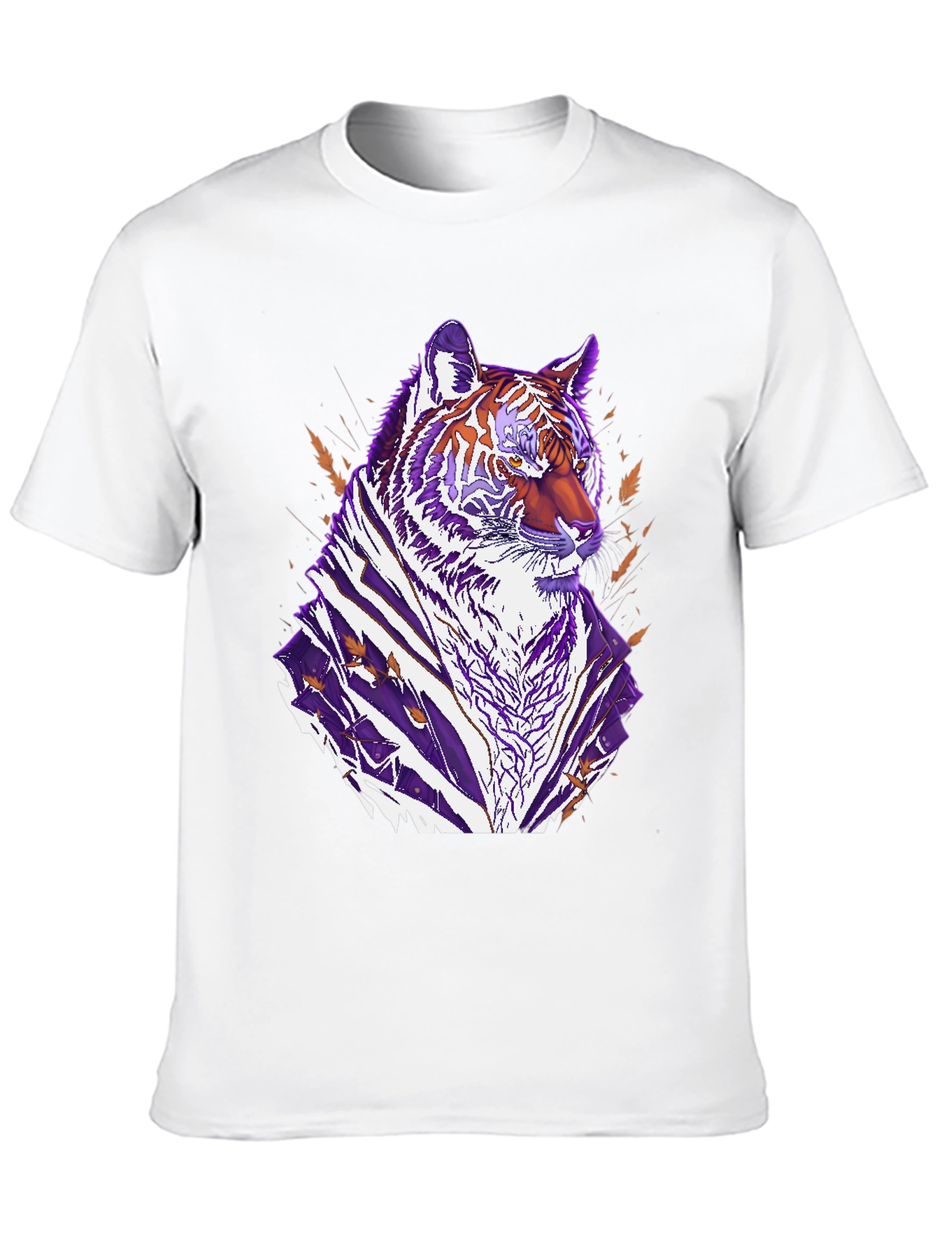 Tiger Graphic Print Crew Neck T-Shirt