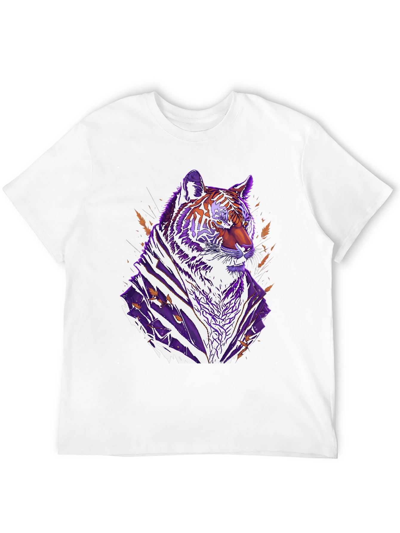 Tiger Graphic Print Crew Neck T-Shirt