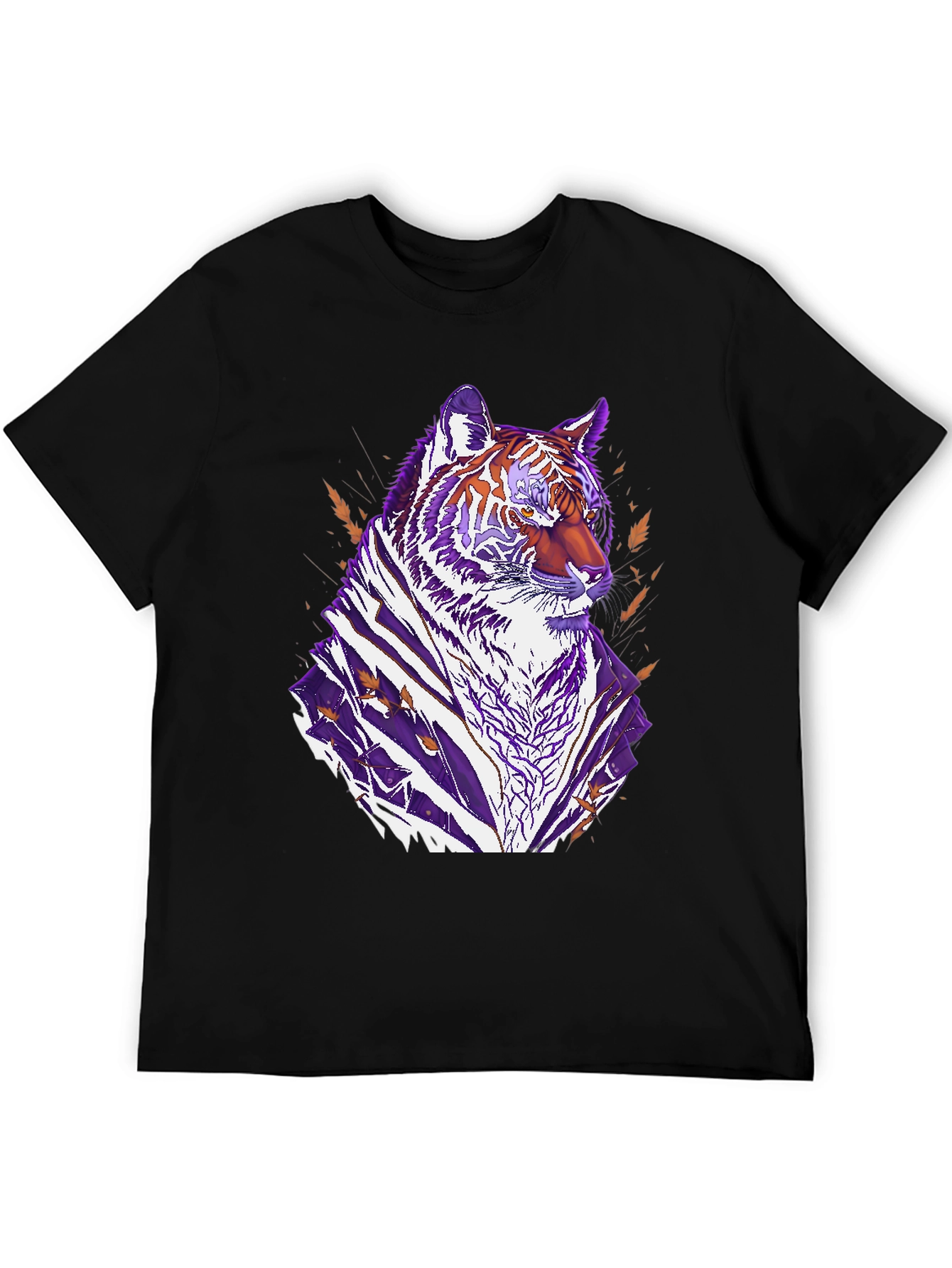 Tiger Graphic Print Crew Neck T-Shirt