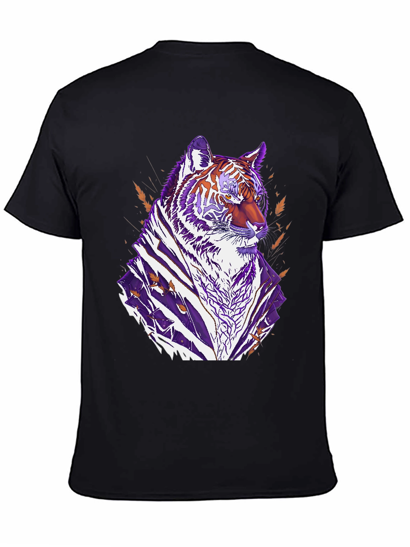 Tiger Graphic Print Crew Neck T-Shirt