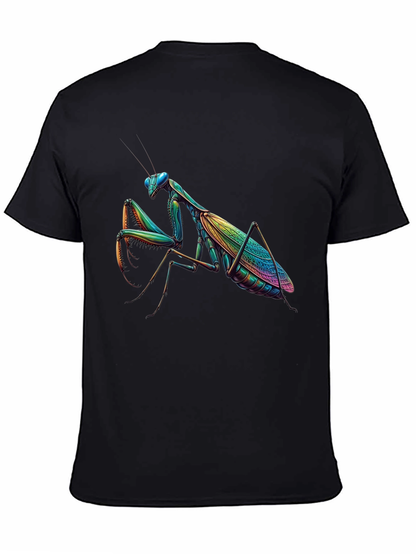 Rainbow Praying Mantis Graphic Tee - Unique Insect Design
