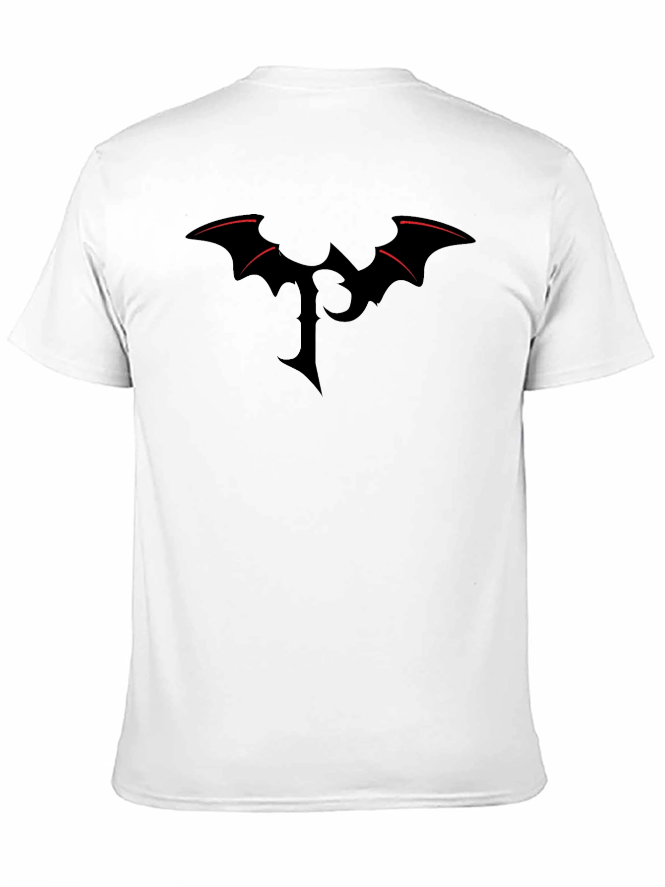 Bat Wing Initial T-Shirt - Gothic Style